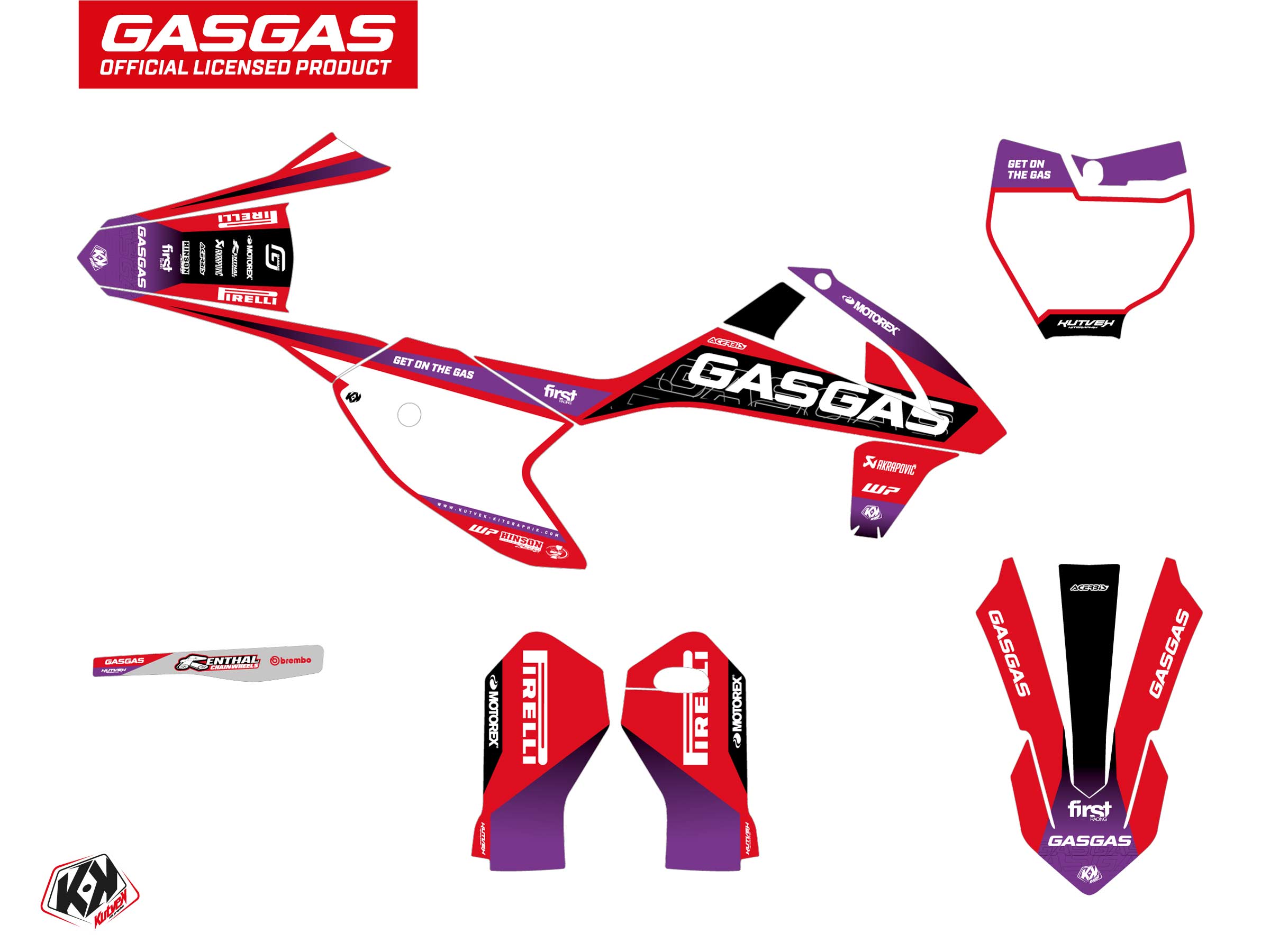 Gasgas Mc-e 5 Dirt Bike Drop Graphic Kit Red