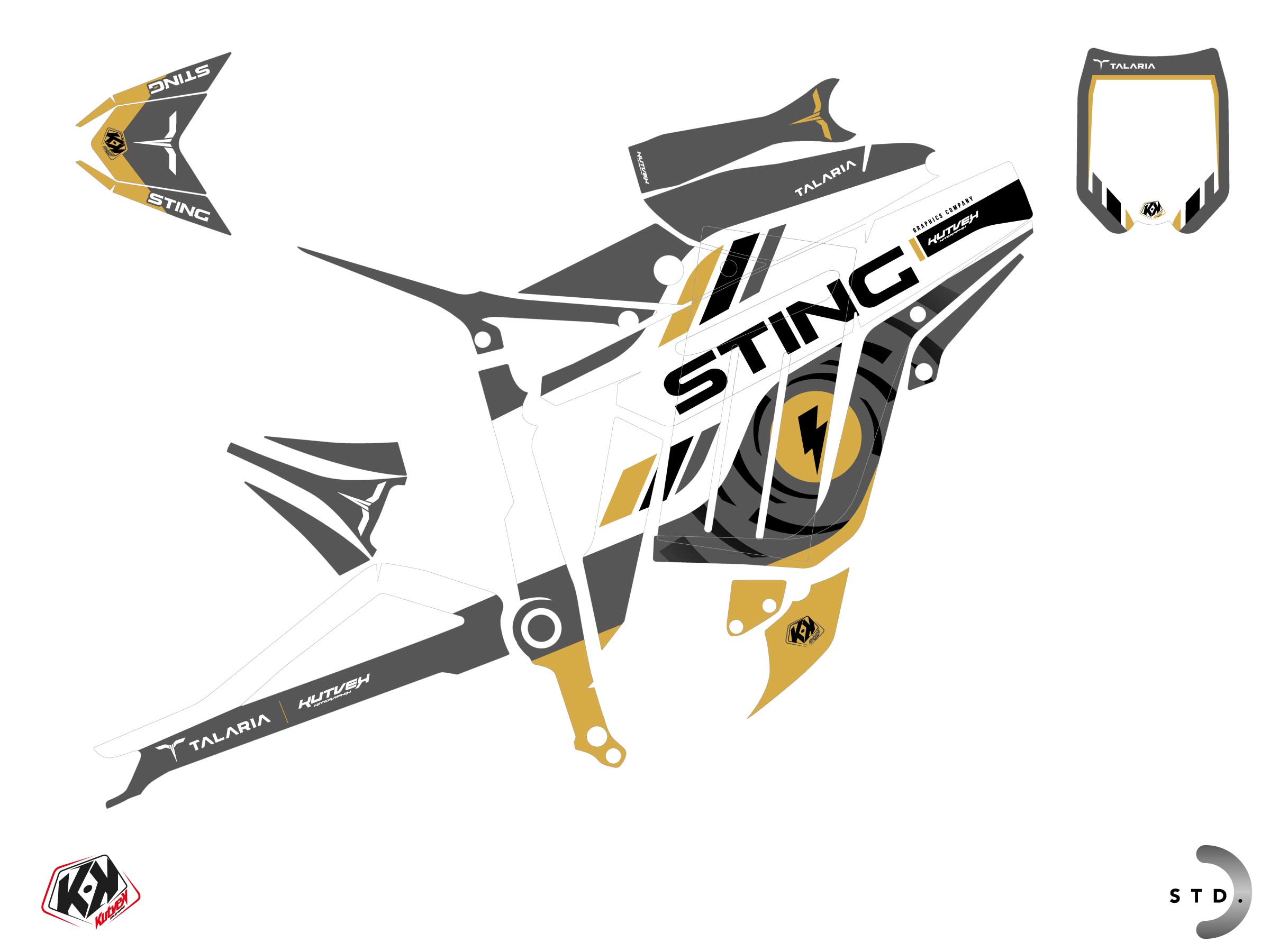 Talaria Sting Dirt Bike Eko Graphic Kit Gold