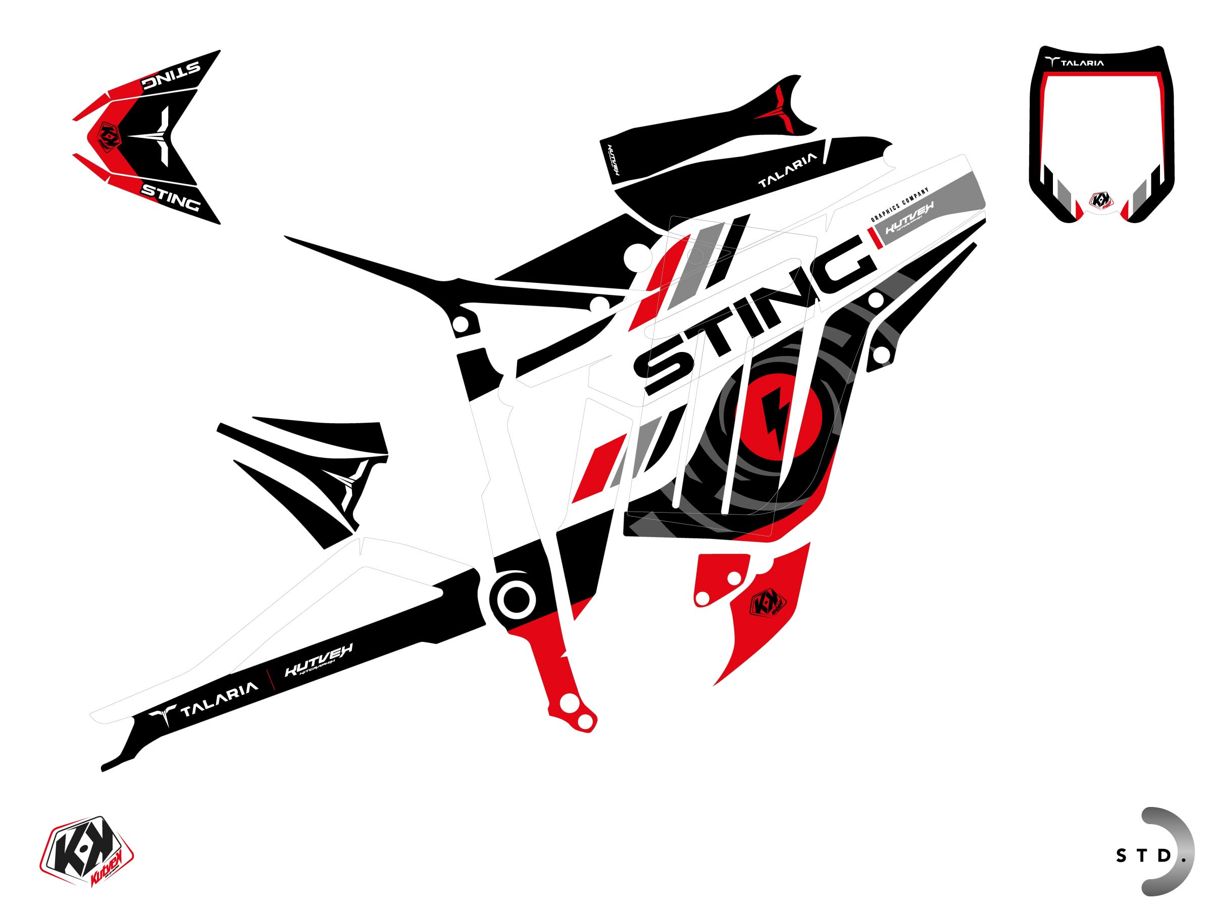 Talaria Sting Dirt Bike Eko Graphic Kit Red