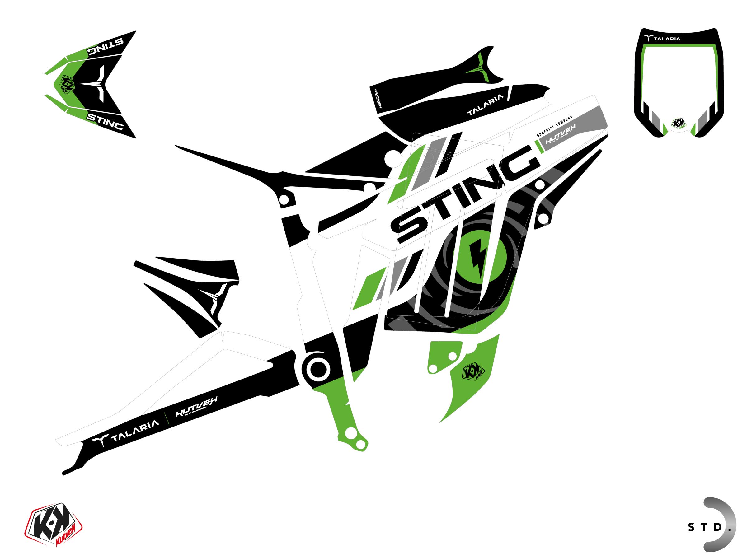 Talaria Sting Dirt Bike Eko Graphic Kit Green