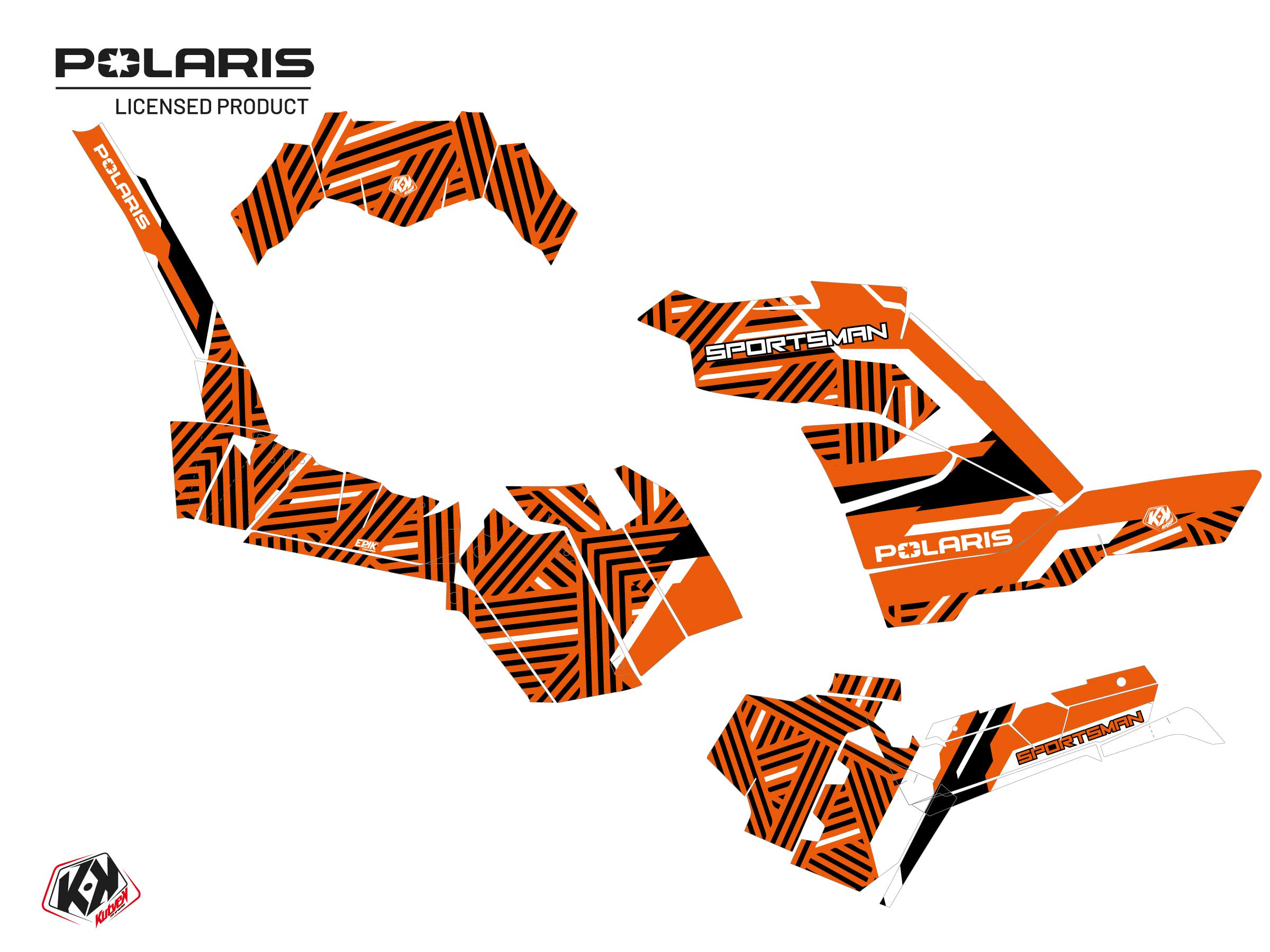 Polaris 1000 Sportsman XP S Forest ATV Epik Graphic Kit Orange