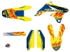 Suzuki 450 RMZ Dirt Bike Eraser Graphic Kit Blue Yellow LIGHT