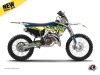 Kit Déco Moto Cross Eraser Husqvarna TC 250 Jaune Bleu