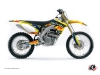 Suzuki 450 RMZ Dirt Bike Eraser Graphic Kit Blue Yellow