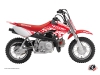 Kit Déco Moto Cross Eraser Honda 50 CRF Blanc Rouge