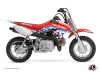 Honda 50 CRF Dirt Bike Eraser Graphic Kit Red Blue