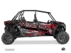 Kit Déco Portes Origine Basses Evil SSV Polaris RZR 1000 4 Portes 2015-2019 Gris Rouge