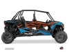 Polaris RZR 1000 4 doors UTV Faster Graphic Kit Orange Blue