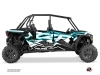 Polaris RZR 1000 Turbo 4 doors UTV Faster Graphic Kit White Blue