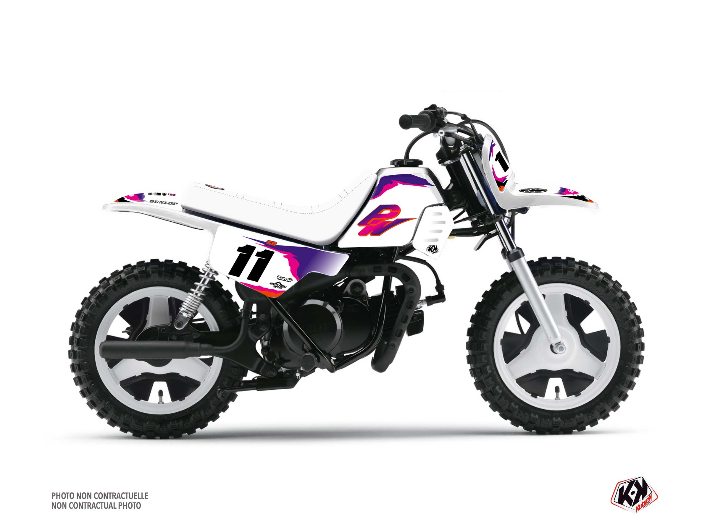 Kit Déco Motocross Fifty Yamaha Pw 50 Blanc