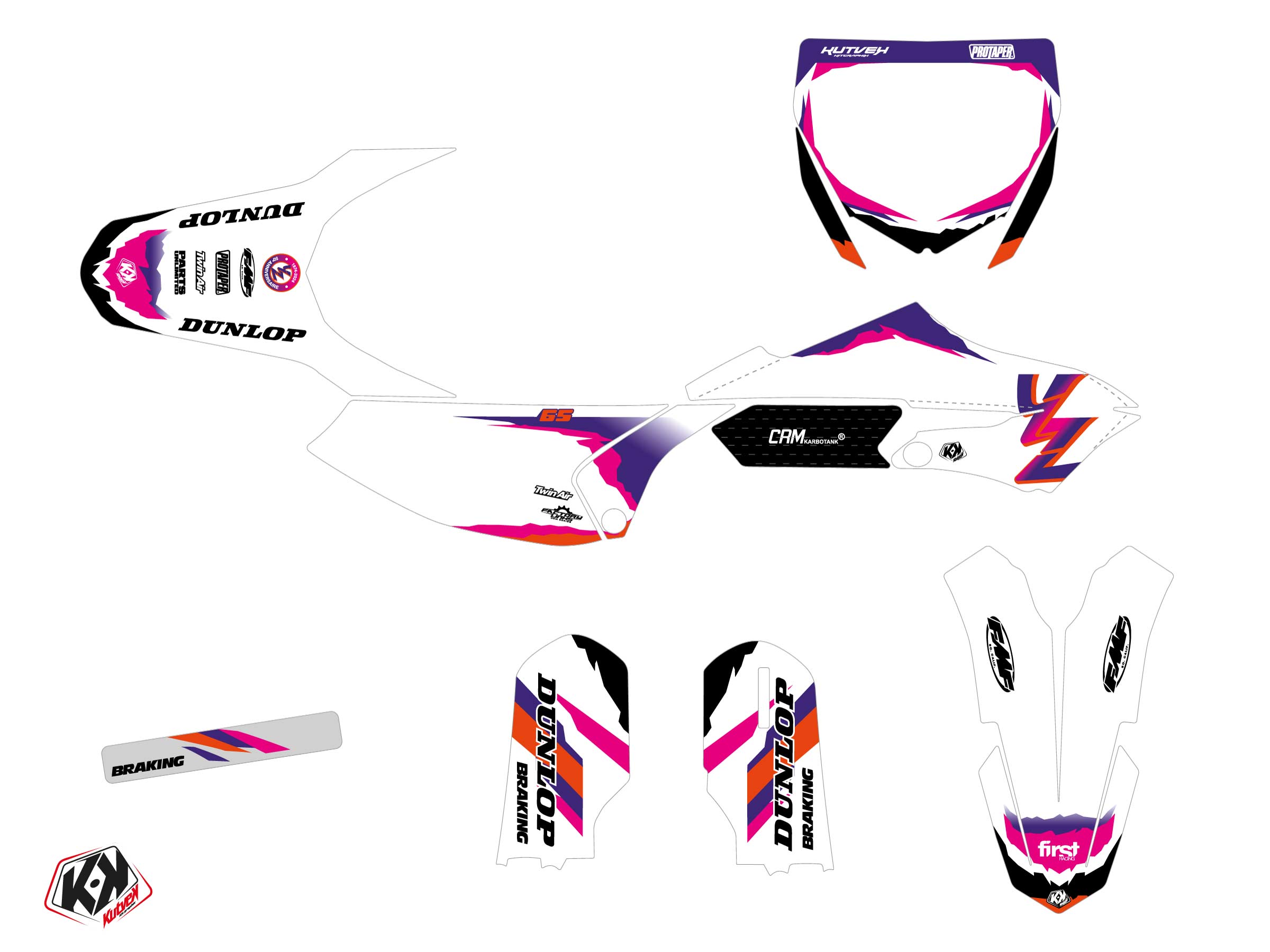 Yamaha Yz 65 Dirt Bike Fifty Graphic Kit White