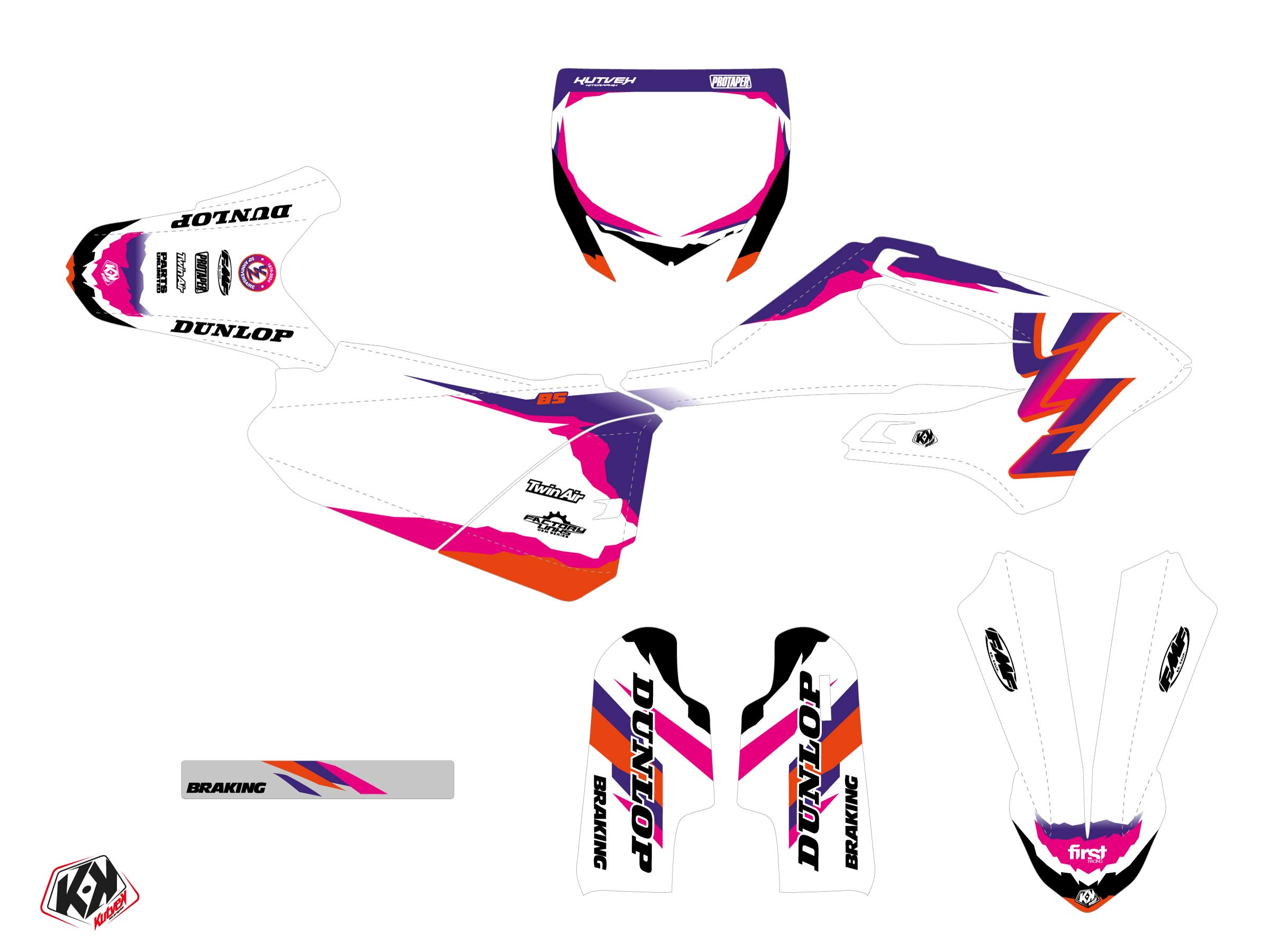 Yamaha Yz 85 Dirt Bike Fifty Graphic Kit White