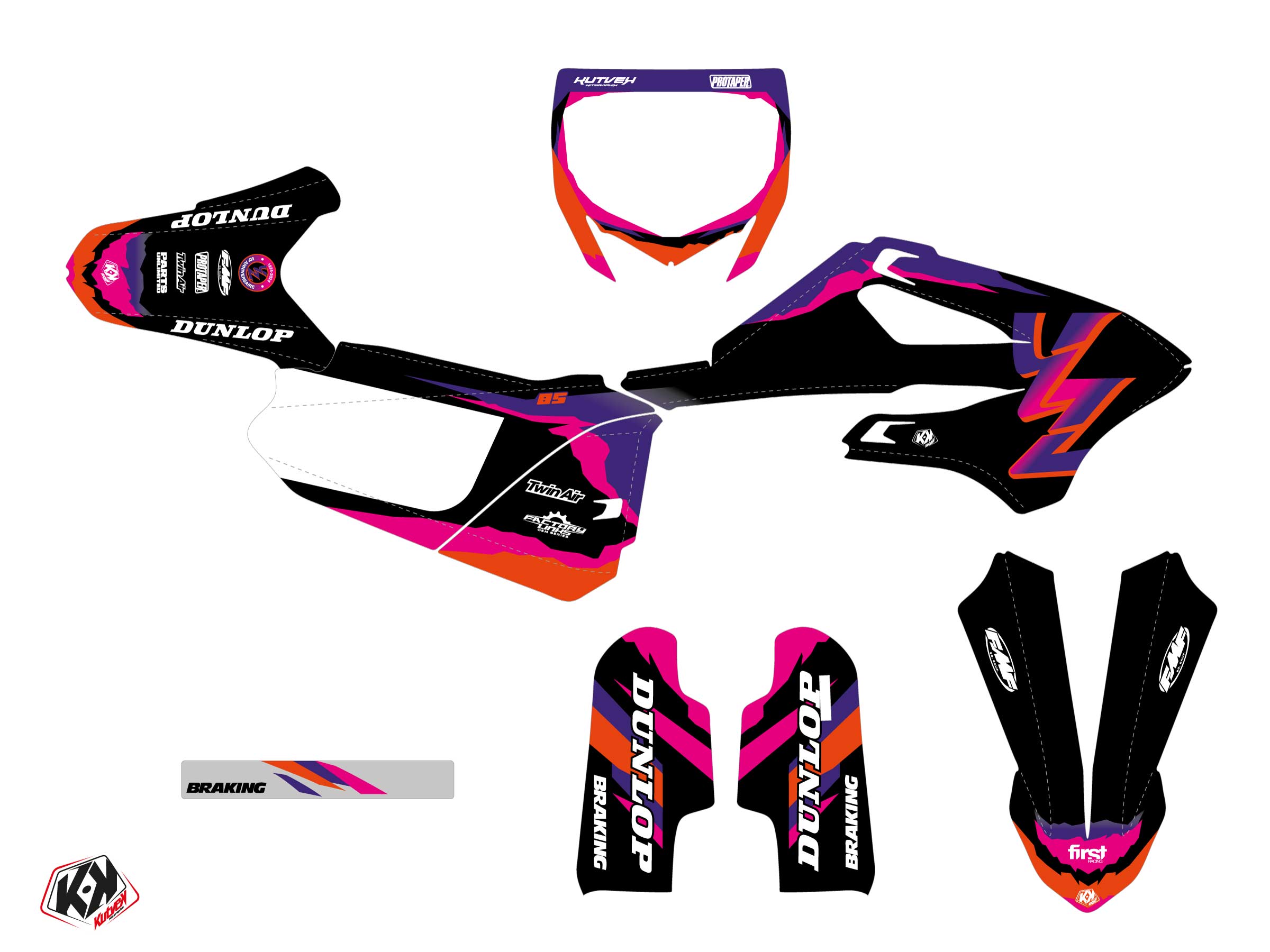 Yamaha Yz 85 Dirt Bike Fifty Graphic Kit Black