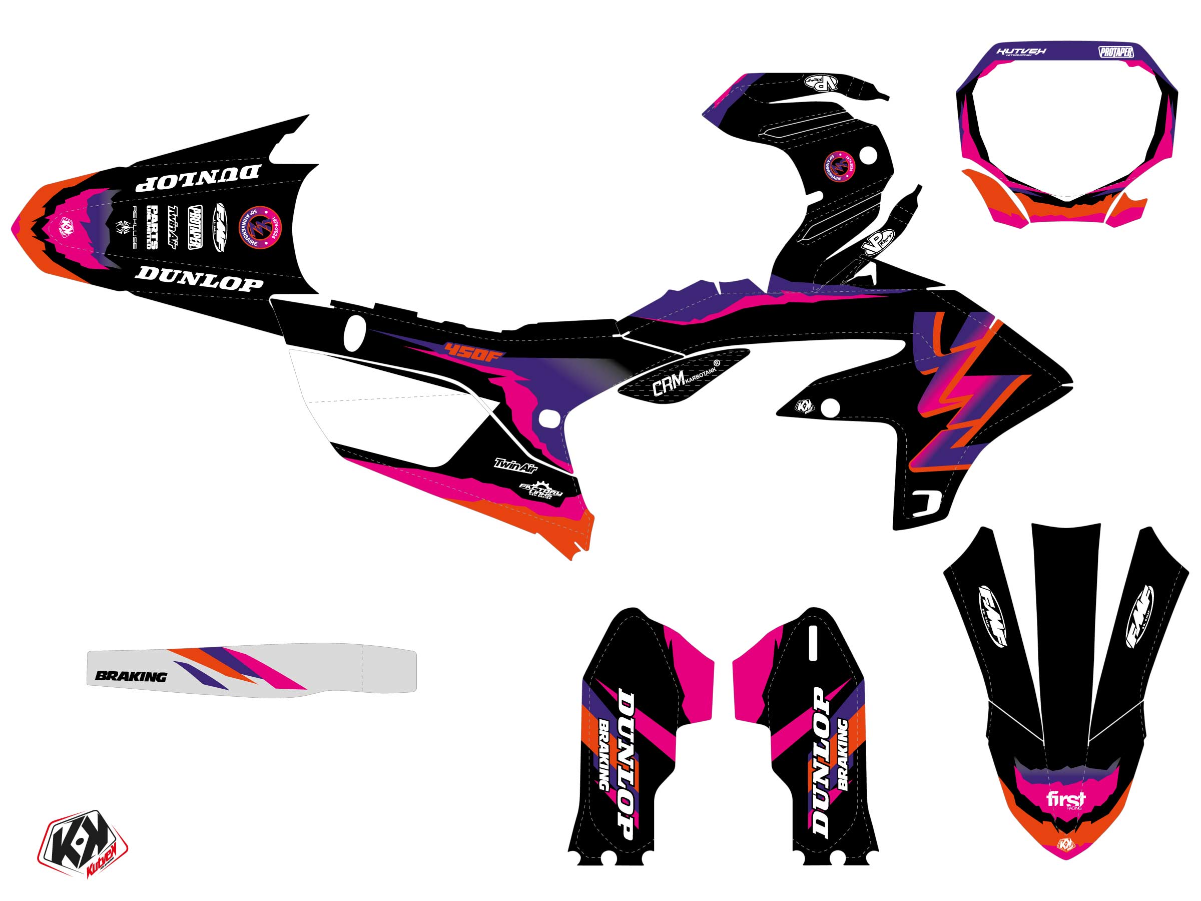 Kit Déco Motocross Fifty Yamaha Yz 450 F Noir