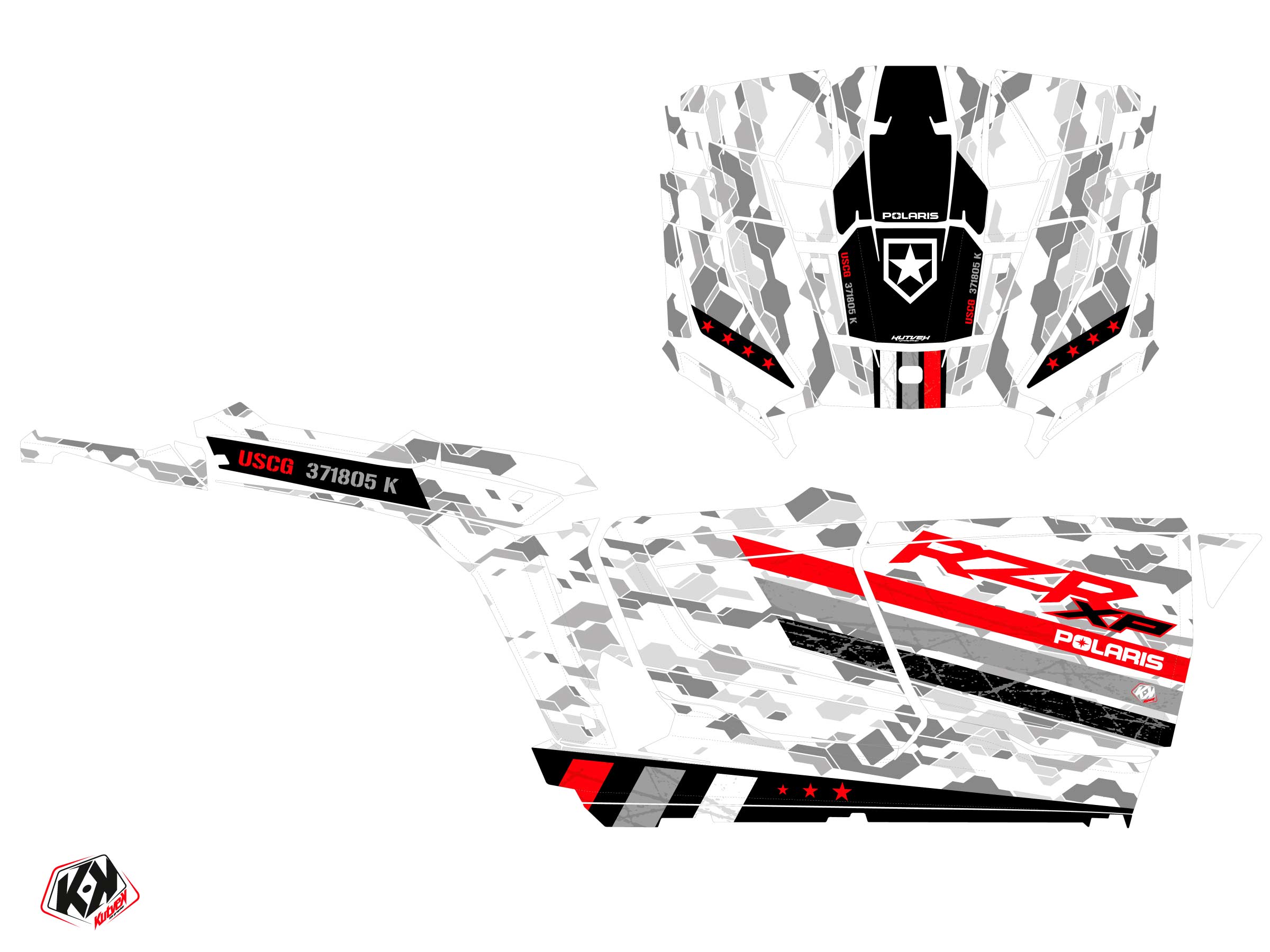 Kit Déco Ssv Force Polaris Rzr Xp  4 Portes Blanc Full