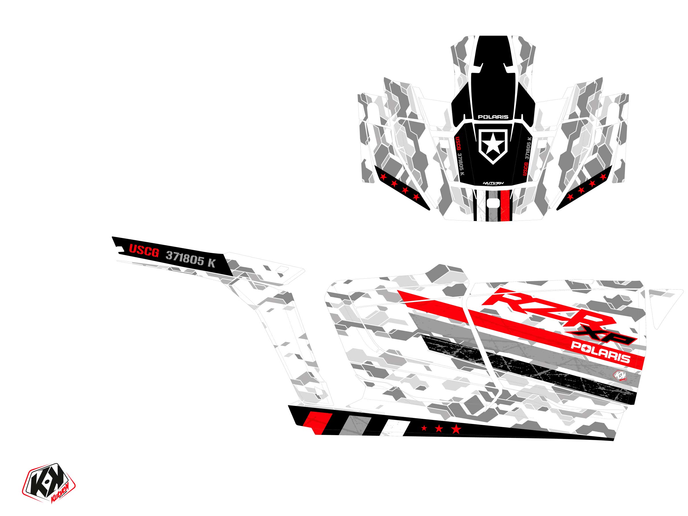 Kit Déco Ssv Force Polaris Rzr Xp  4 Portes Blanc