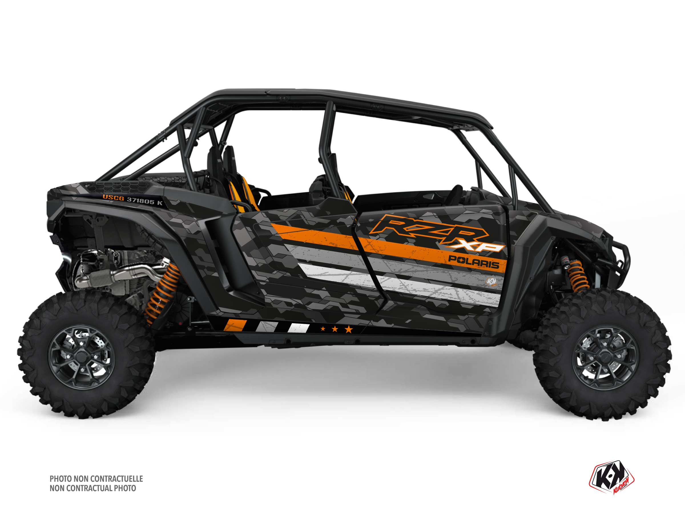 Polaris Rzr Xp  4 Portes Utv Force Graphic Kit Orange