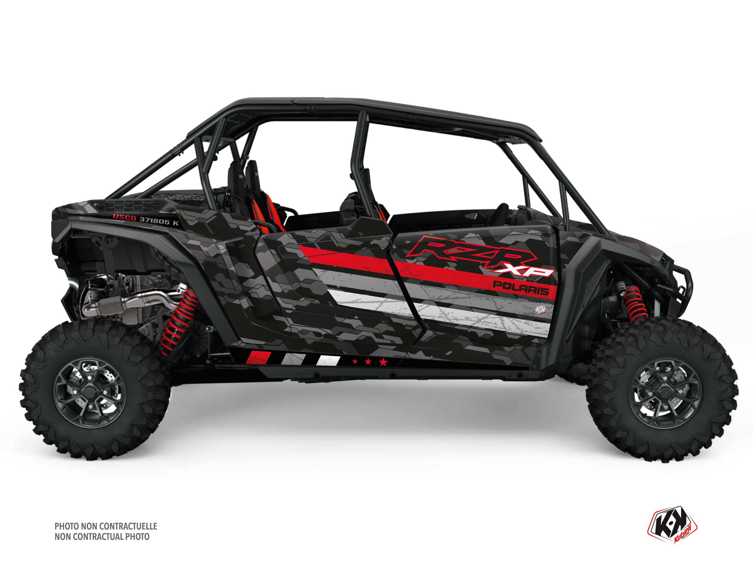 Kit Déco Ssv Force Polaris Rzr Xp  4 Portes Rouge Full