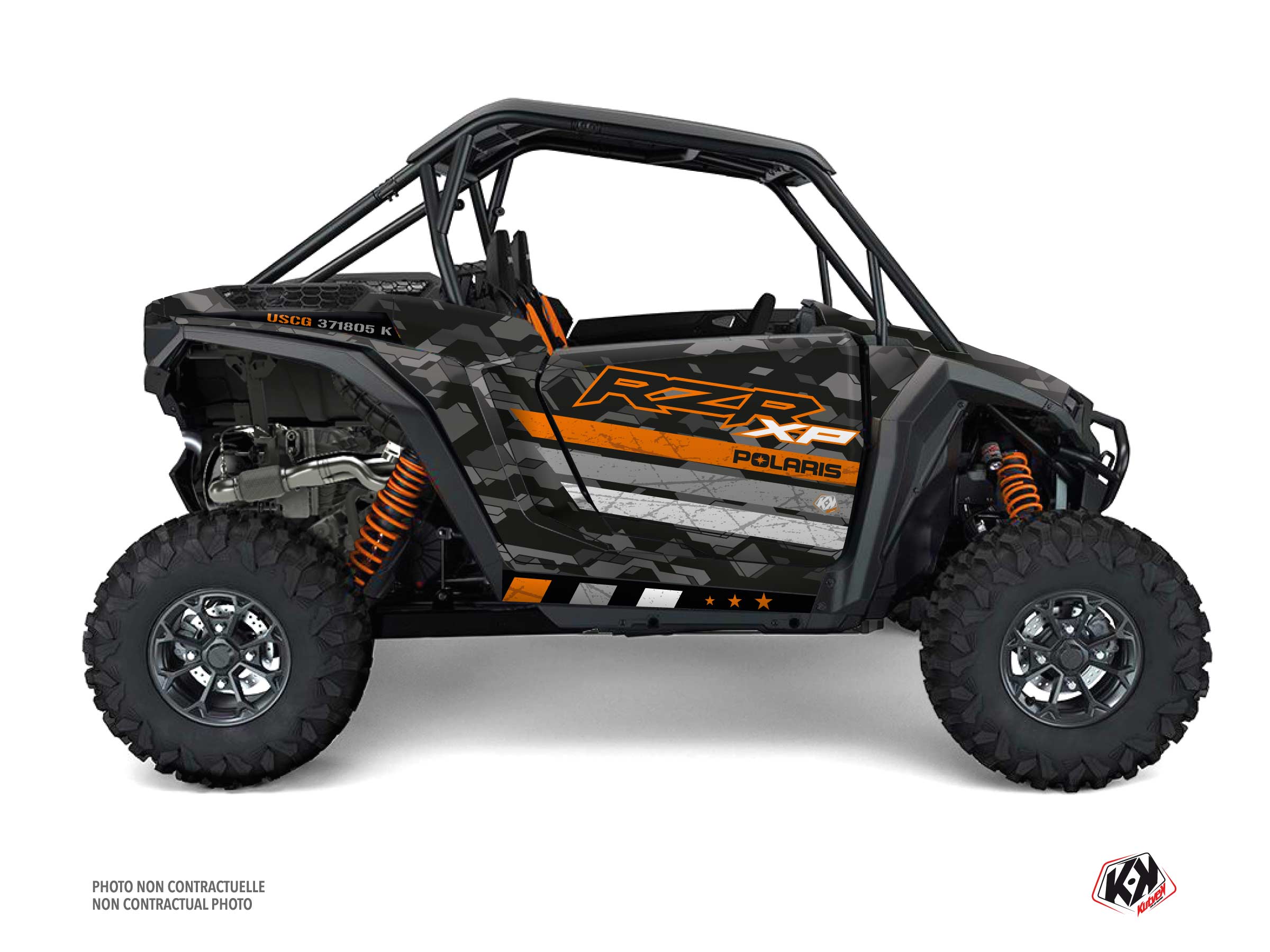 Polaris Rzr Xp Utv Force Graphic Kit Orange Full