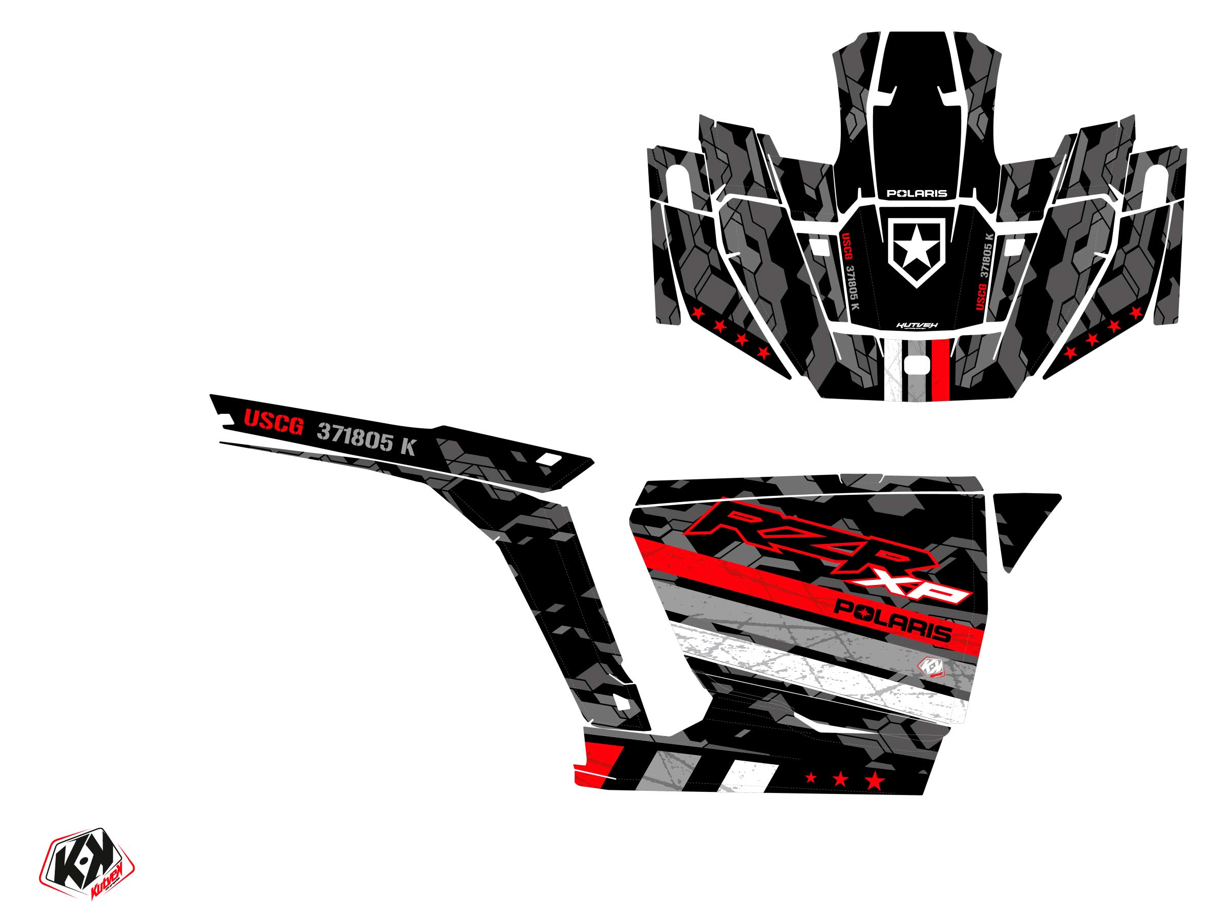 Polaris Rzr Xp Utv Force Graphic Kit Red