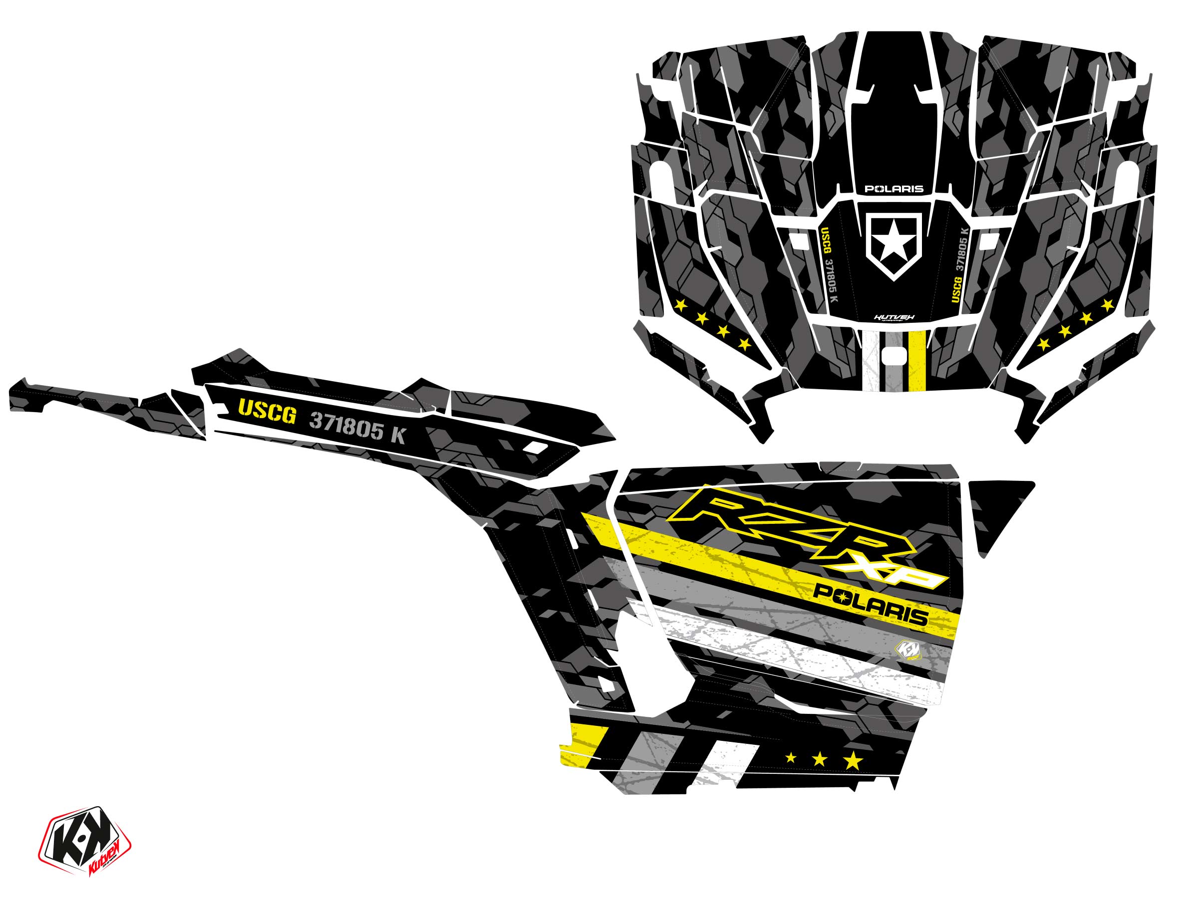 Kit Déco Ssv Force Polaris Rzr Xp Vert/neon Full