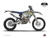 Kit Déco Moto Cross Freegun Eyed Husqvarna 125 TE Bleu Jaune LIGHT