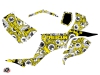 Suzuki 250 LTZ ATV Freegun Eyed Graphic Kit Yellow