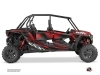 Polaris RZR 1000 4 doors UTV Graphite Graphic Kit Black Red