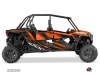 Polaris RZR 1000 4 doors UTV Graphite Graphic Kit Orange