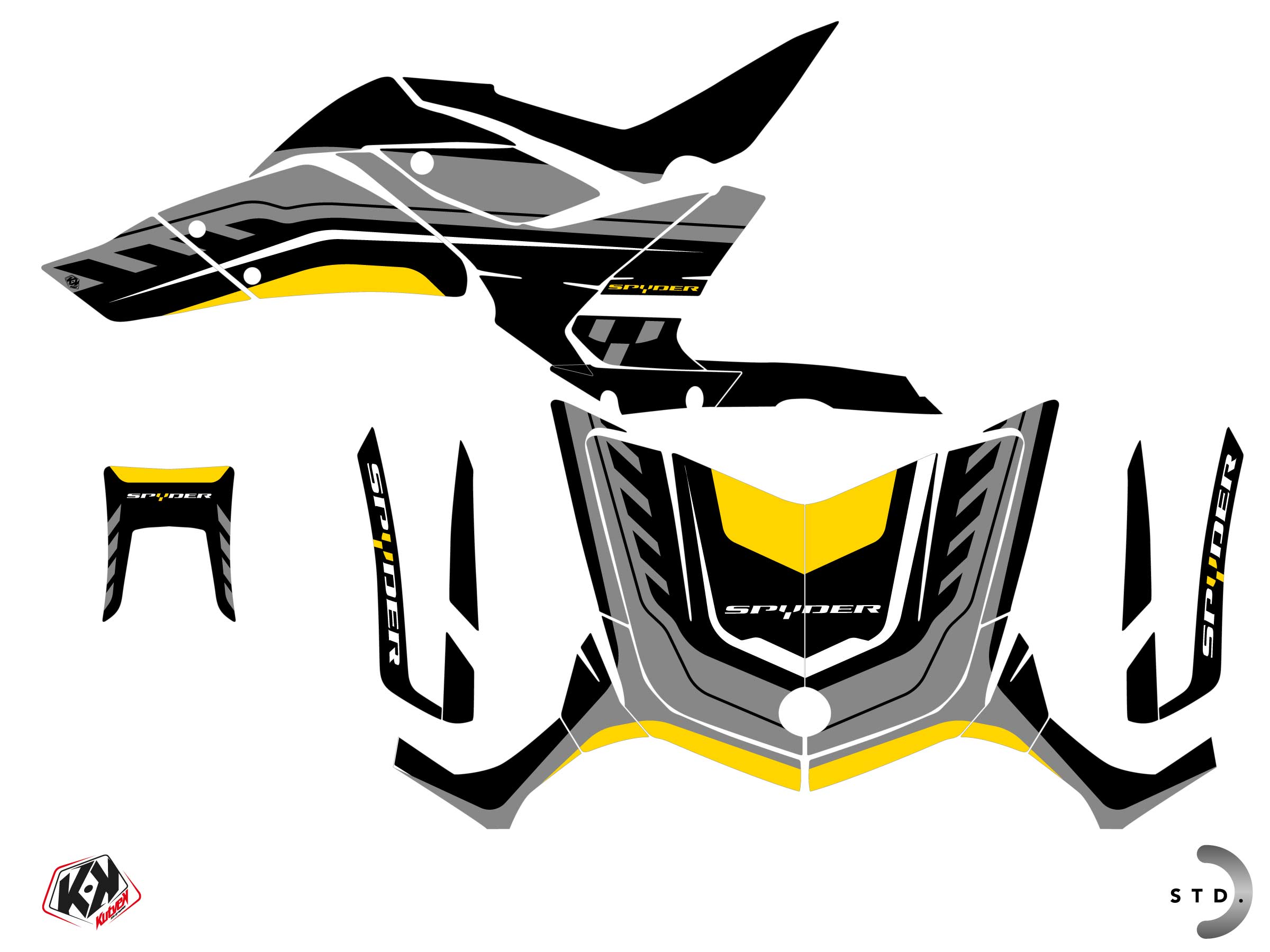 Can-am Spyder F3 Hybrid Horizon Graphic Kit Yellow