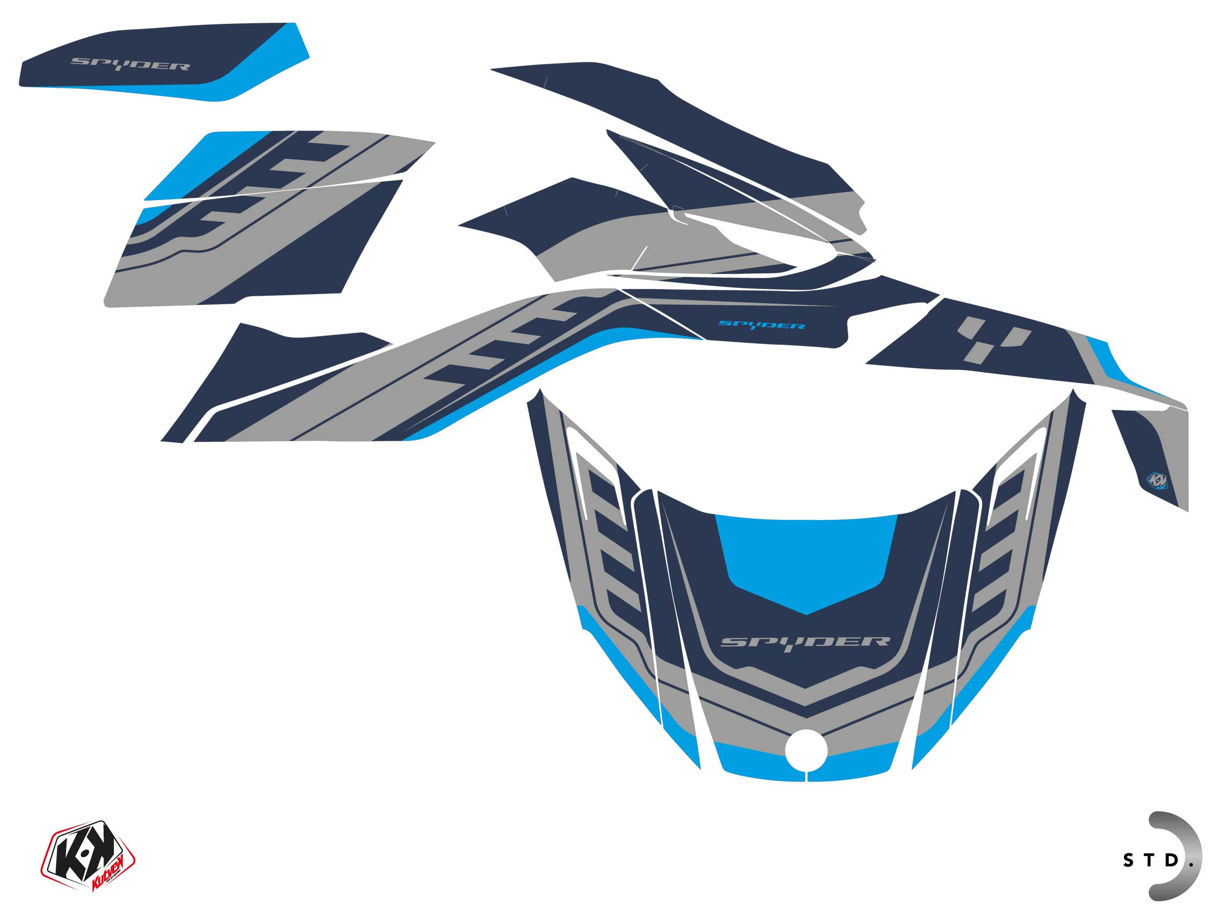 Can-am Spyder Rt Hybrid Horizon Graphic Kit Blue