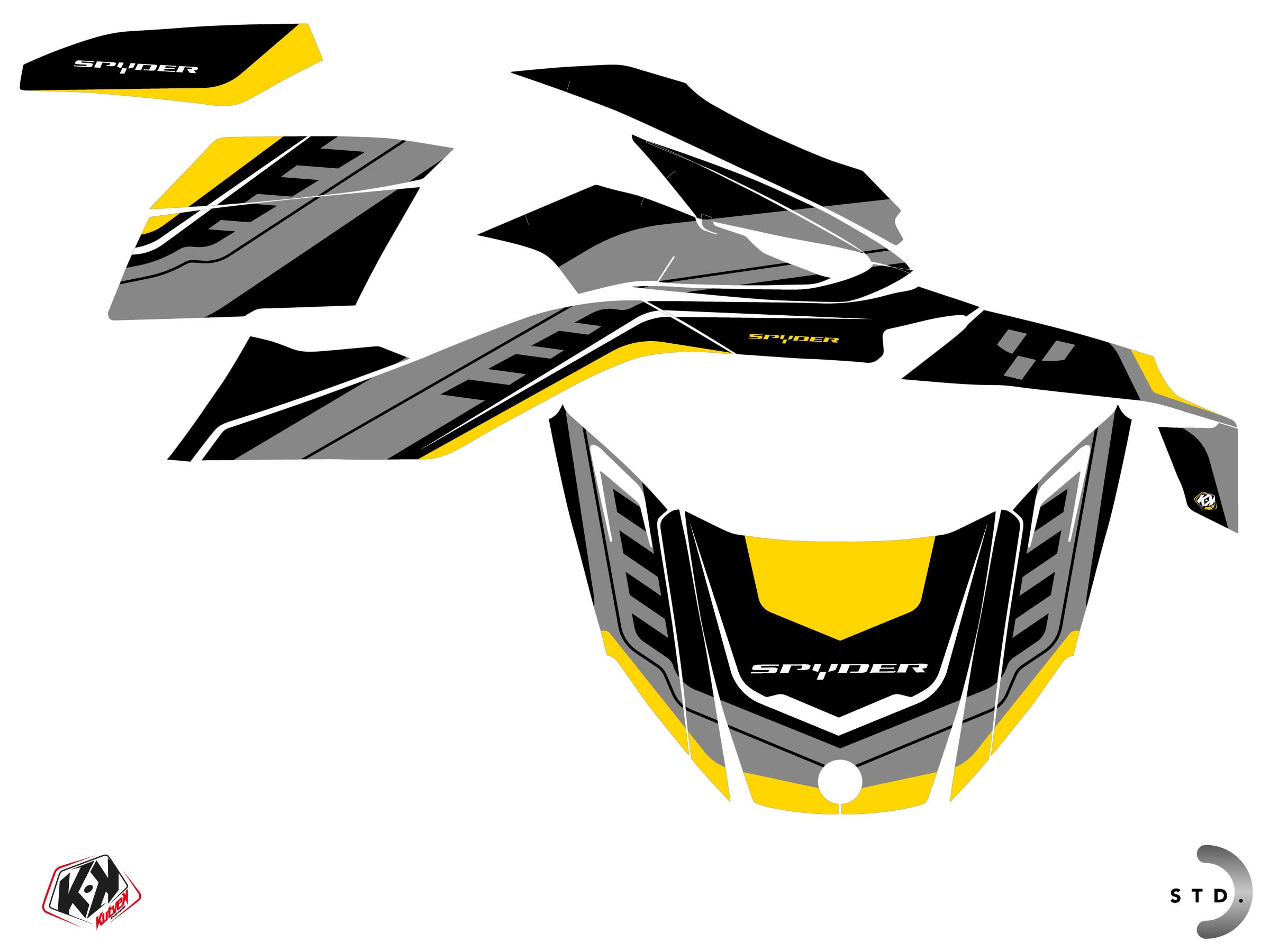 Can-am Spyder Rt Hybrid Horizon Graphic Kit Yellow
