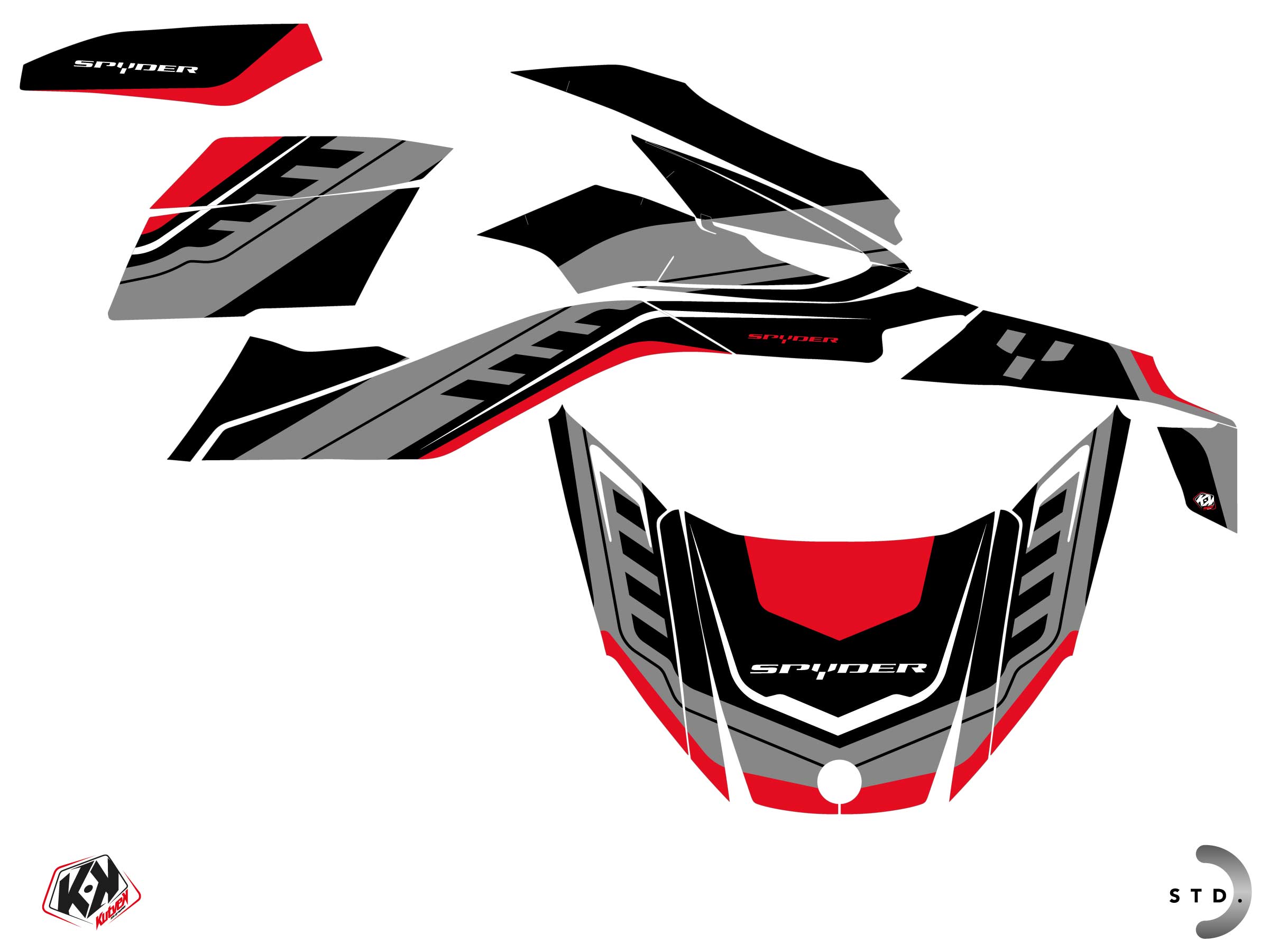 Can-am Spyder Rt Hybrid Horizon Graphic Kit Red