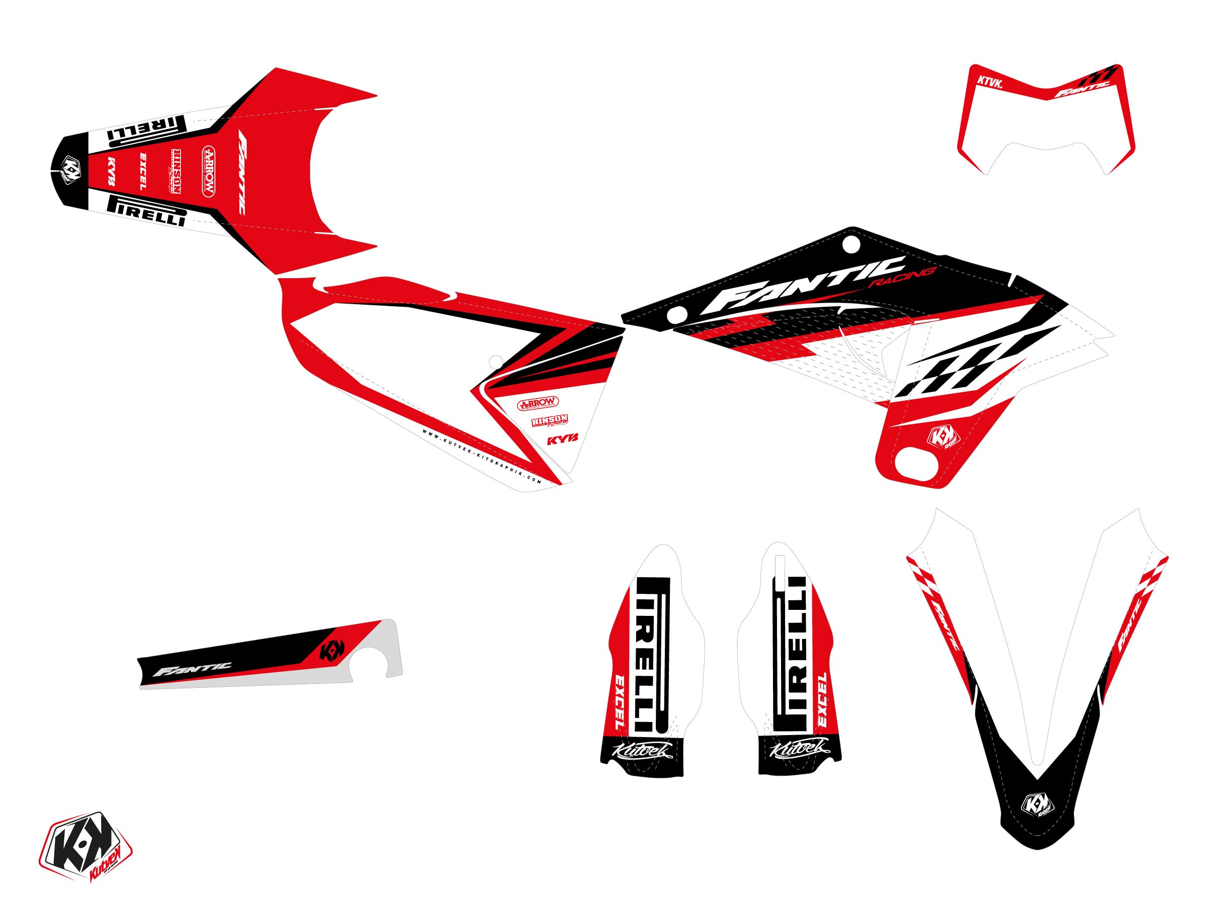 Kit Déco Motocross Inkline Fantic Xe 125 Rouge