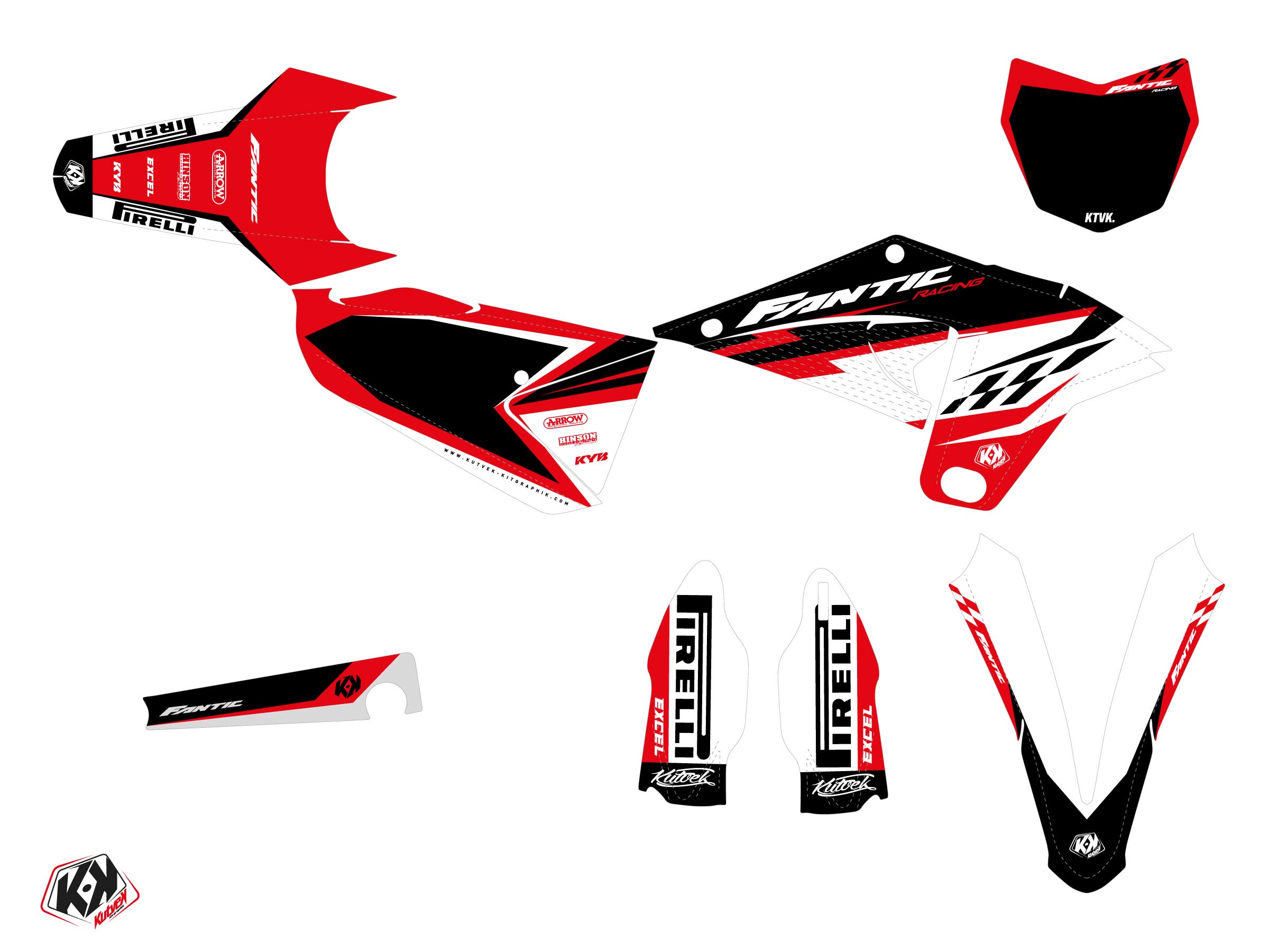 Kit Déco Motocross Inkline Fantic Xx 125 Rouge