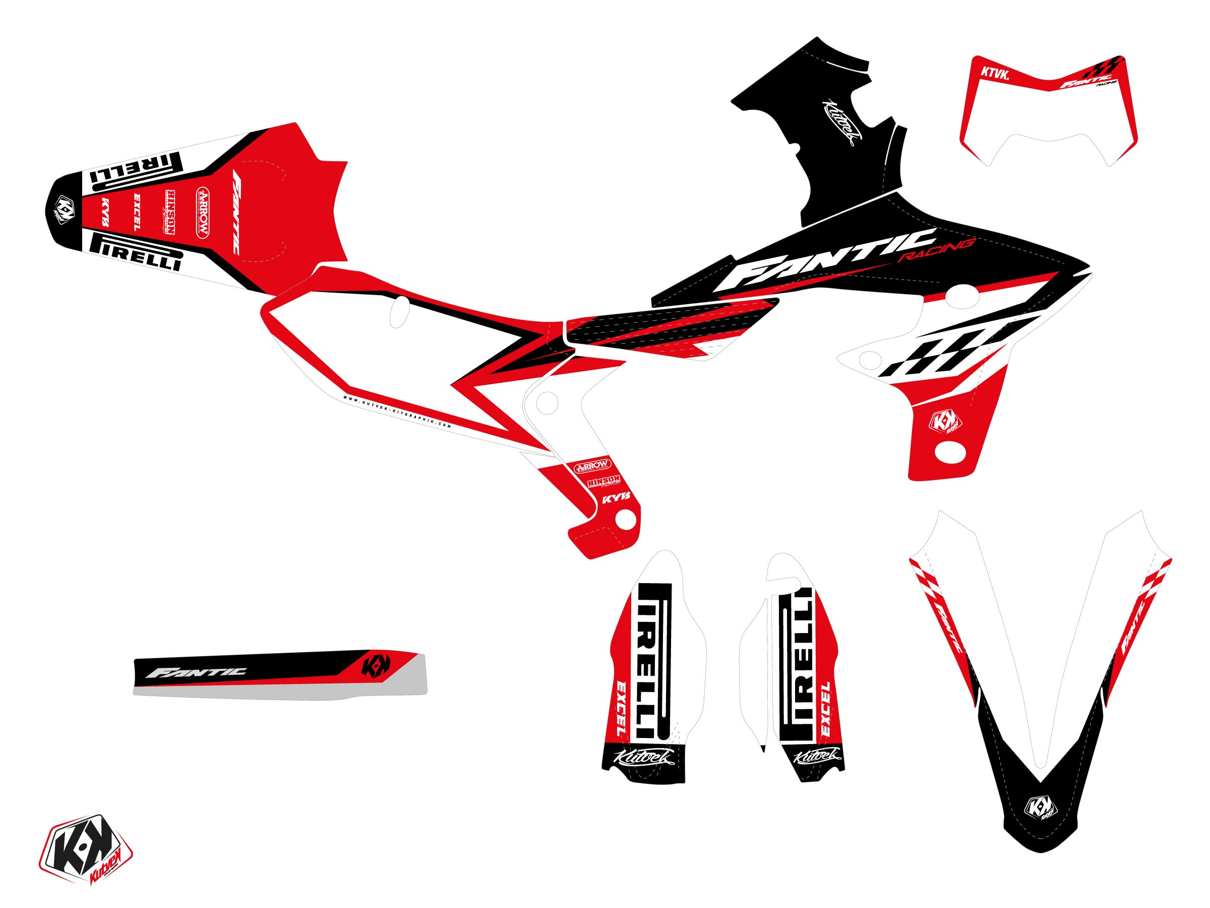 Kit Déco Motocross Inkline Fantic Xef 250 Rouge