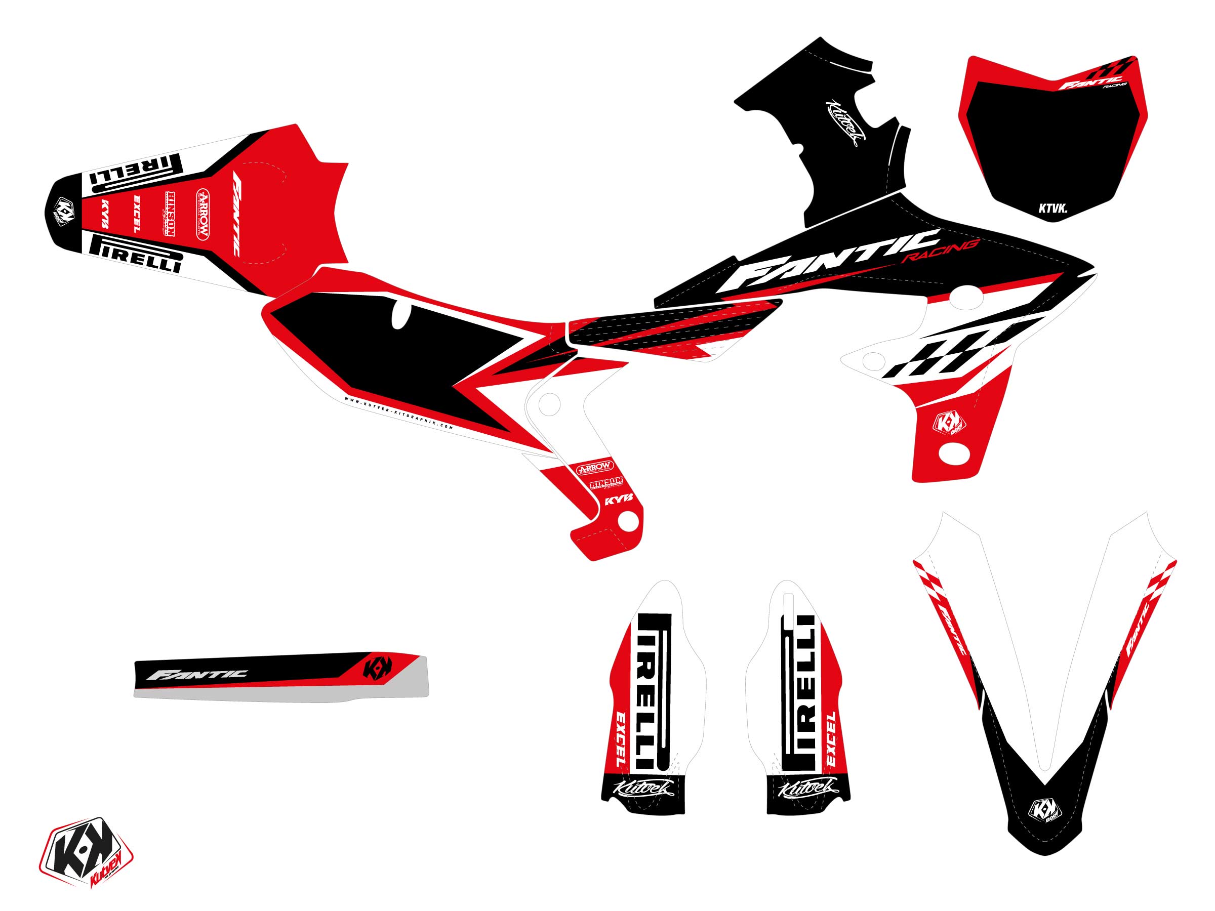 Kit Déco Motocross Inkline Fantic Xx 250 F Rouge