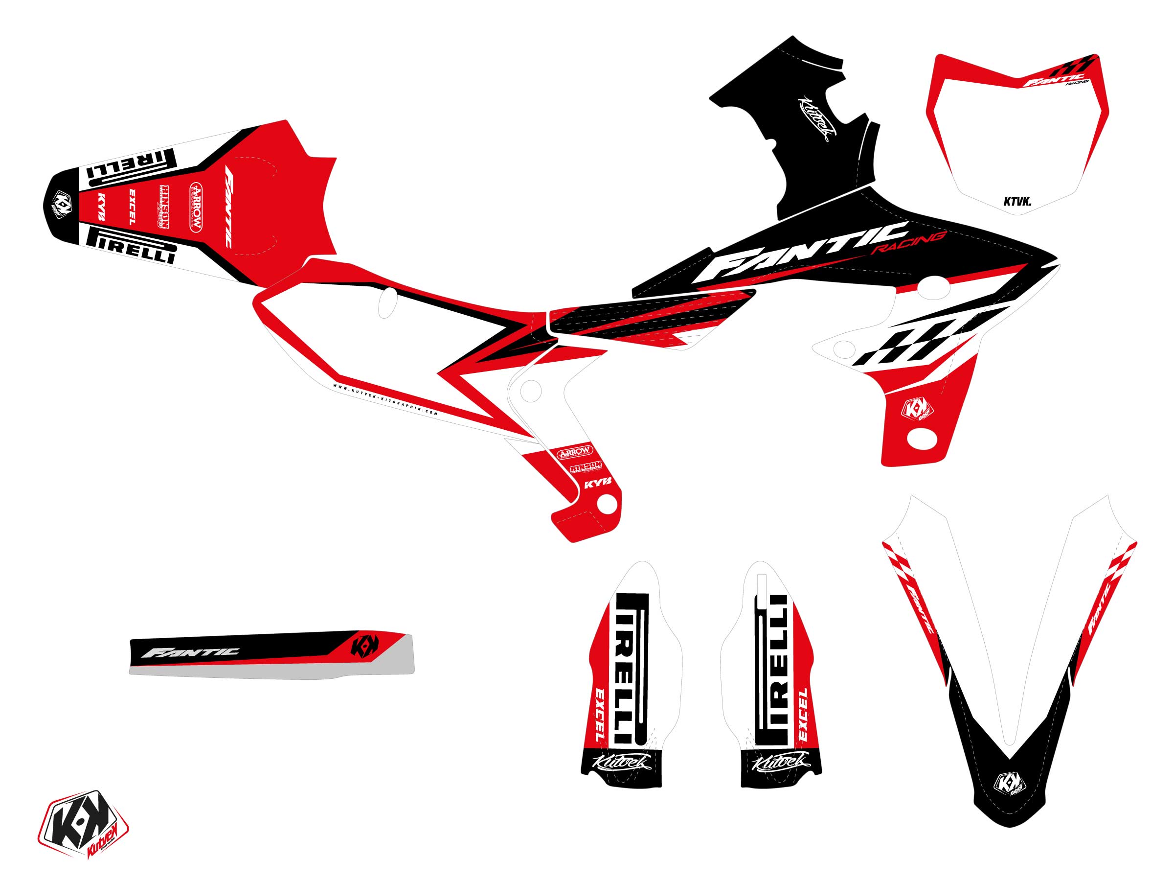 Kit Déco Motocross Inkline Fantic Xx 450 F Rouge
