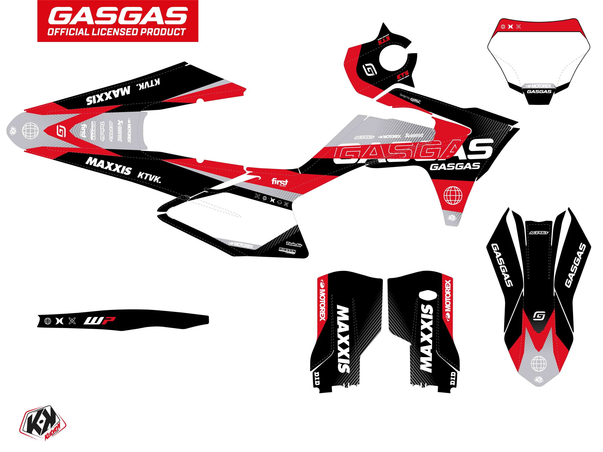 Gasgas Ex 300 Dirt Bike Kanyon Graphic Kit Black