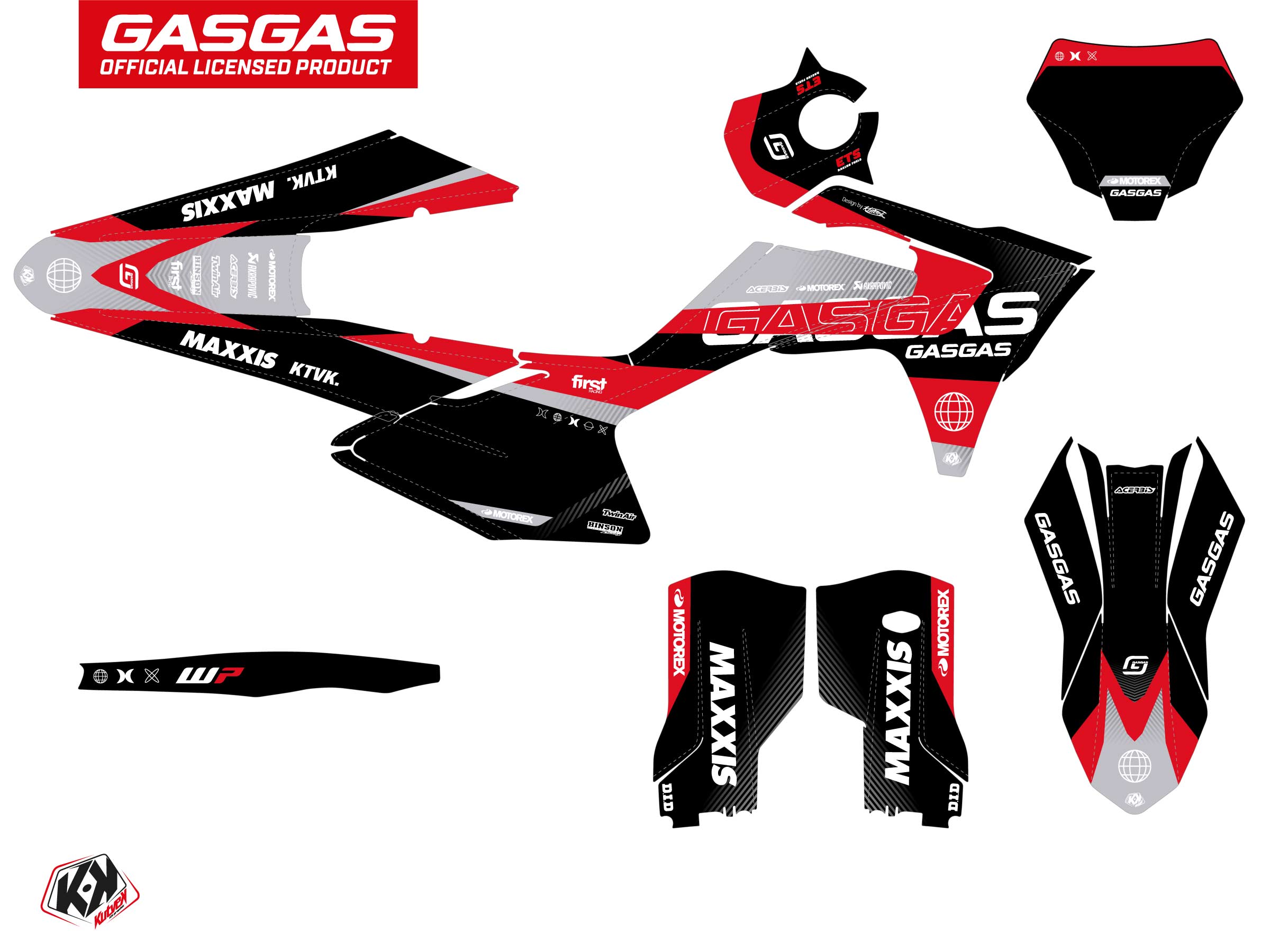 Gasgas Mc 125 Dirt Bike Kanyon Graphic Kit Black