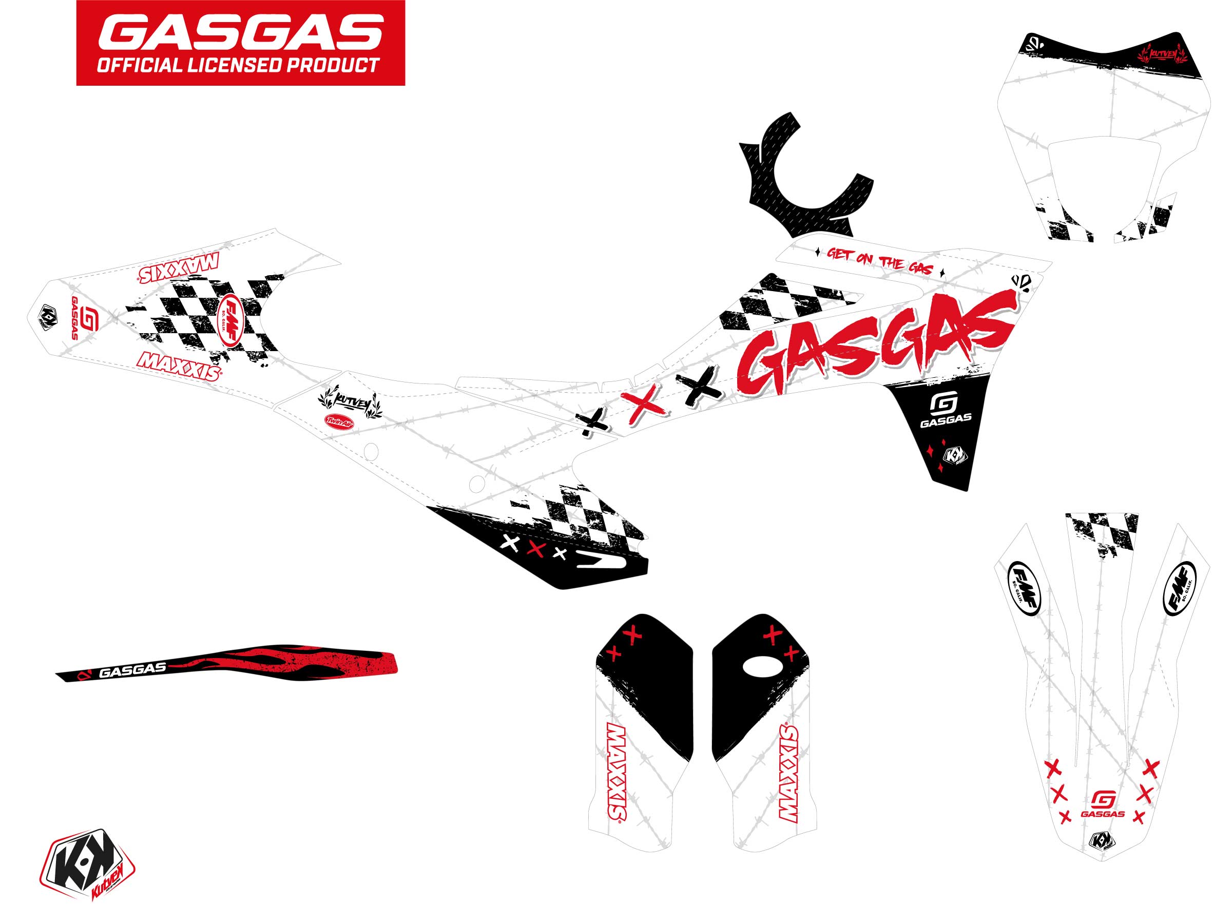 GASGAS EC DIRT BIKE KARTEL GRAPHIC KIT WHITE