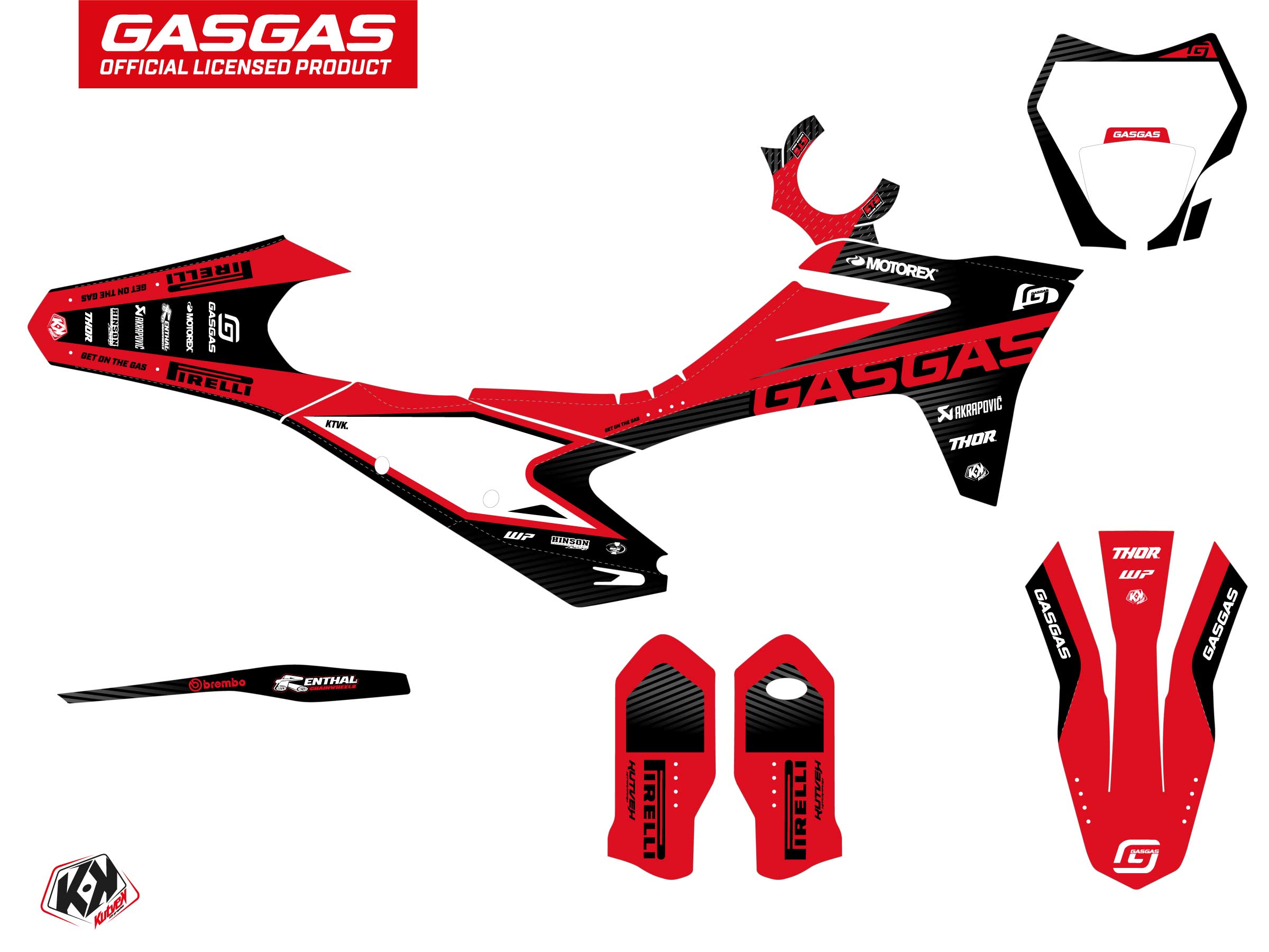 KIT DÉCO MOTOCROSS KARTEL GASGAS ECF ROUGE