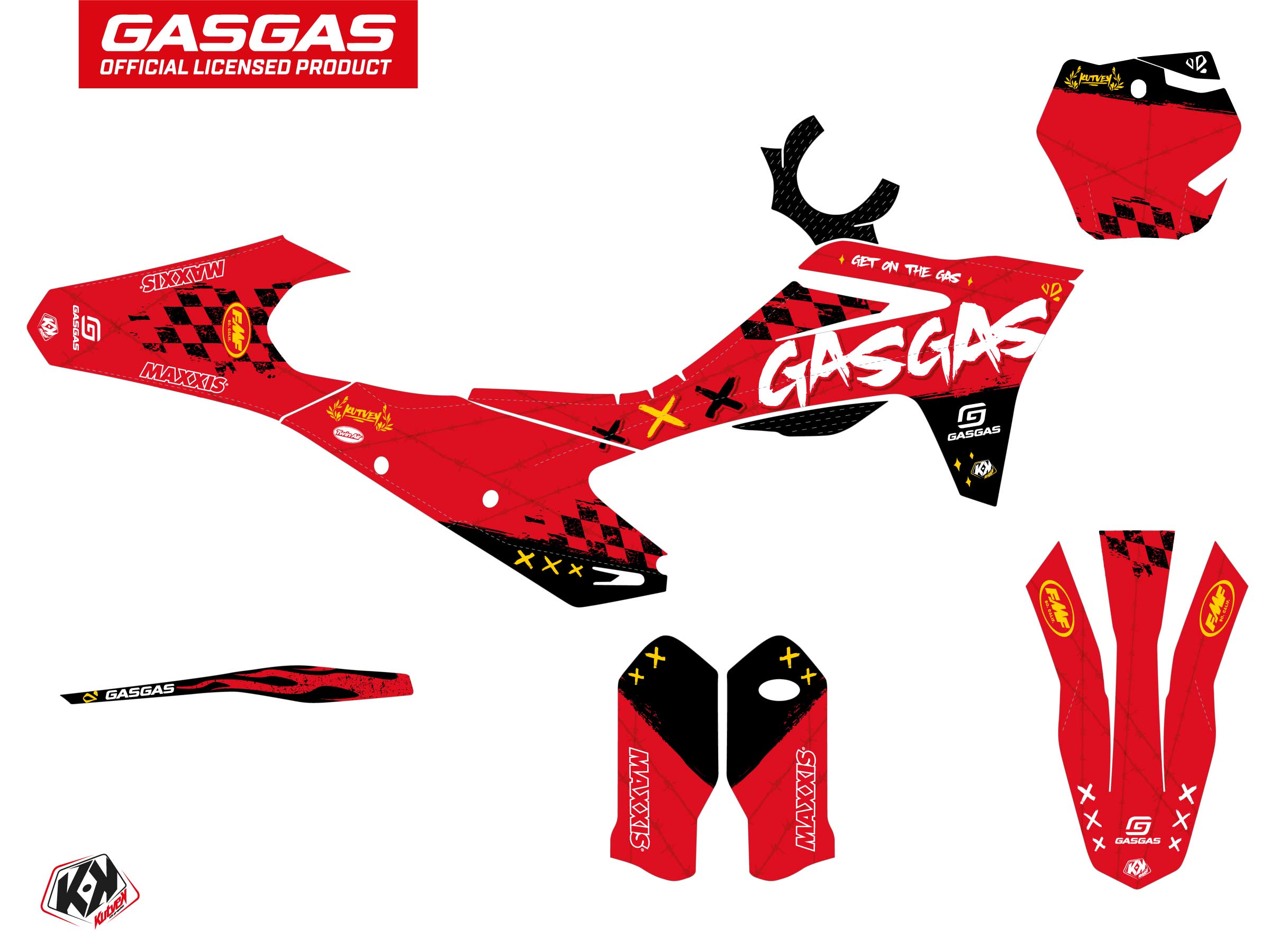 GASGAS EX 350 F DIRT BIKE KARTEL GRAPHIC KIT RED