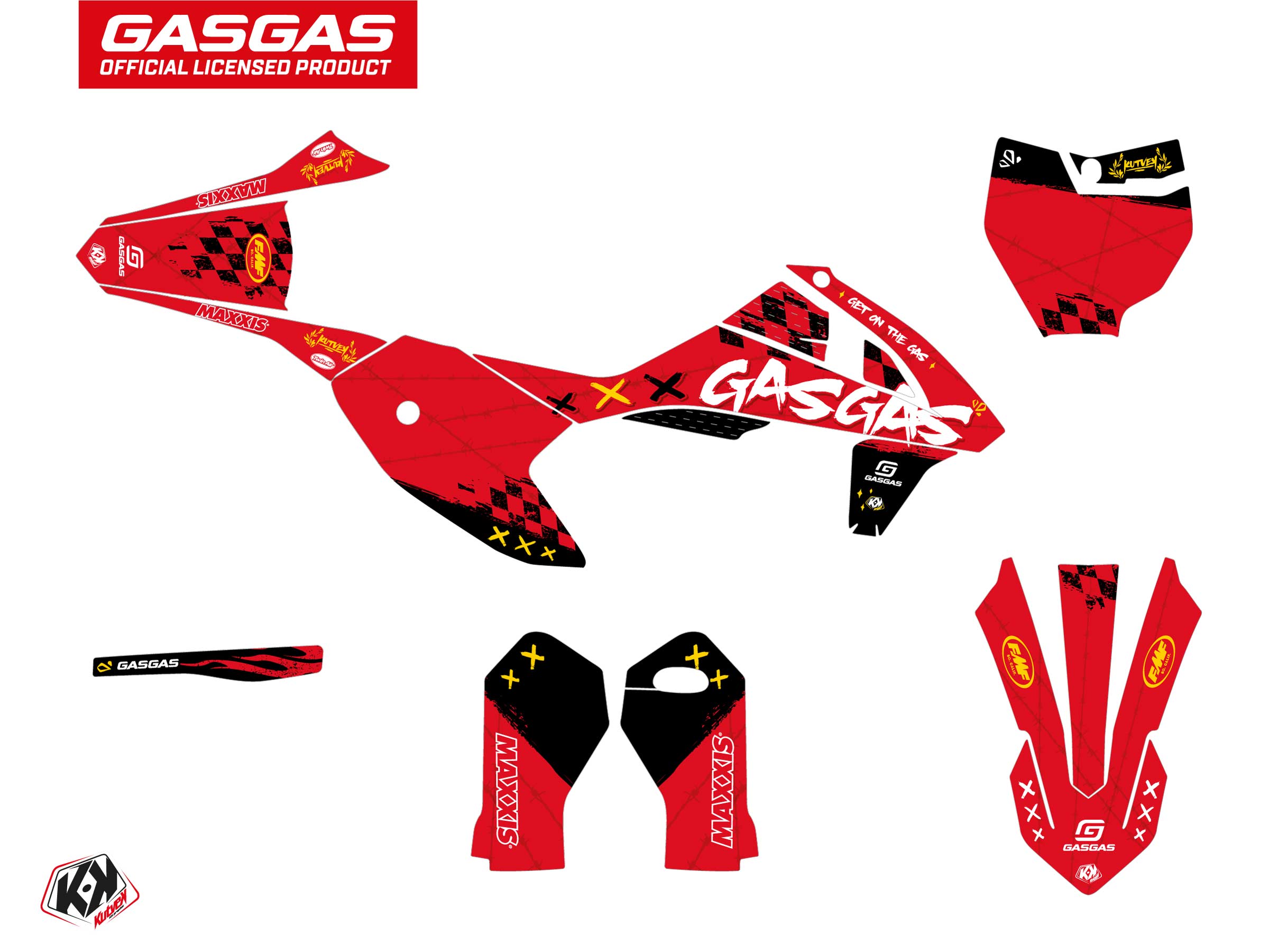 GASGAS MC 50 DIRT BIKE KARTEL GRAPHIC KIT RED