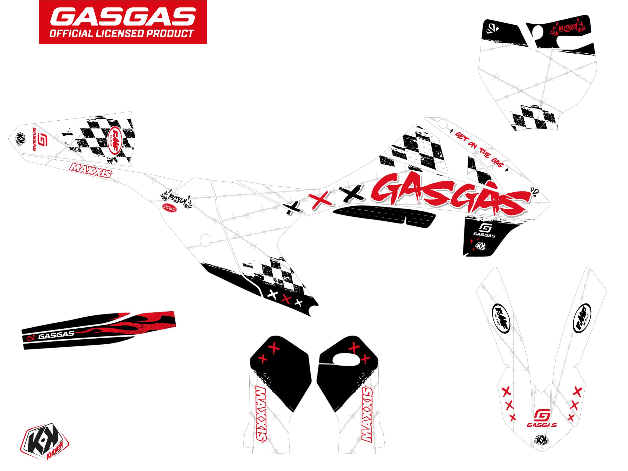 GASGAS MC 65 DIRT BIKE KARTEL GRAPHIC KIT WHITE