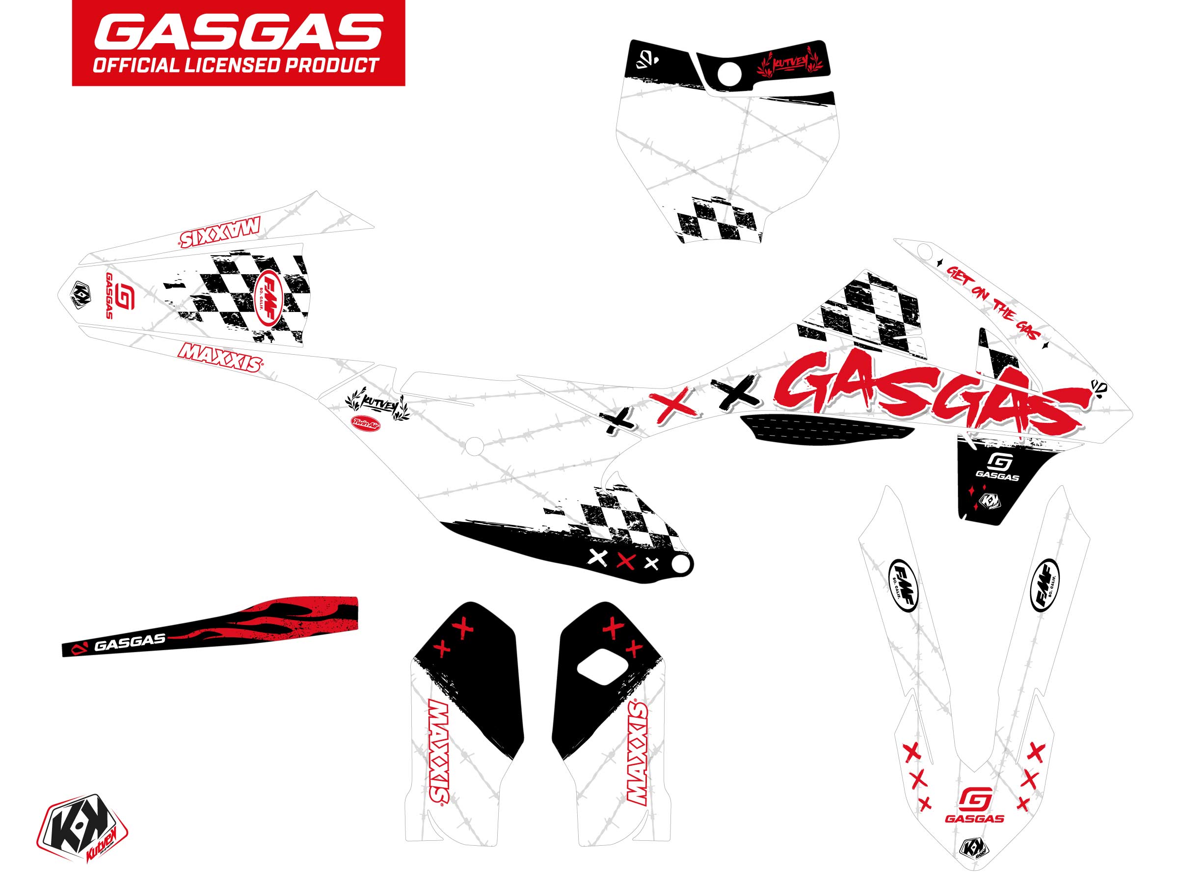 KIT DÉCO MOTOCROSS KARTEL GASGAS MC 85 BLANC