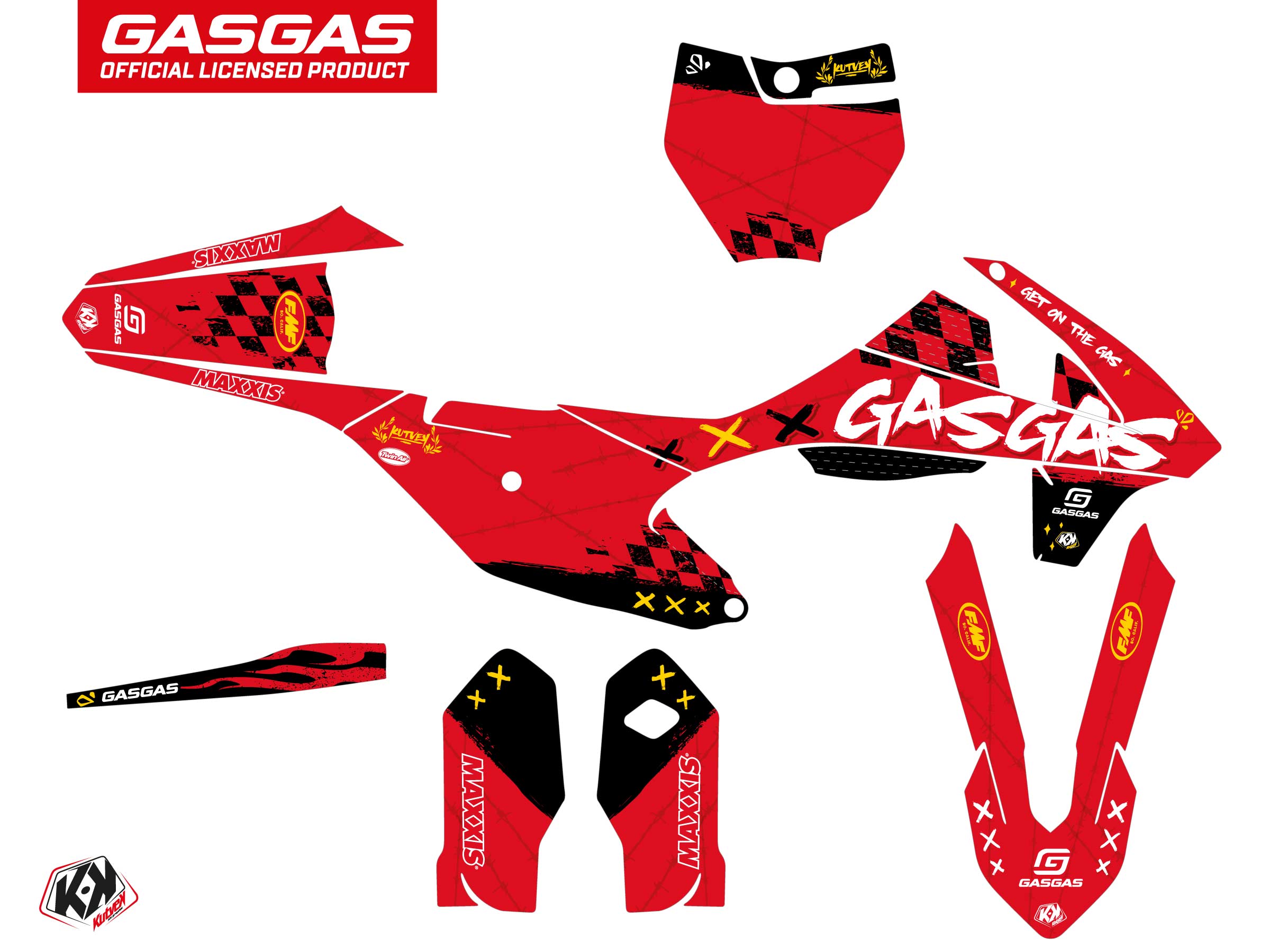 GASGAS MC 85 DIRT BIKE KARTEL GRAPHIC KIT RED