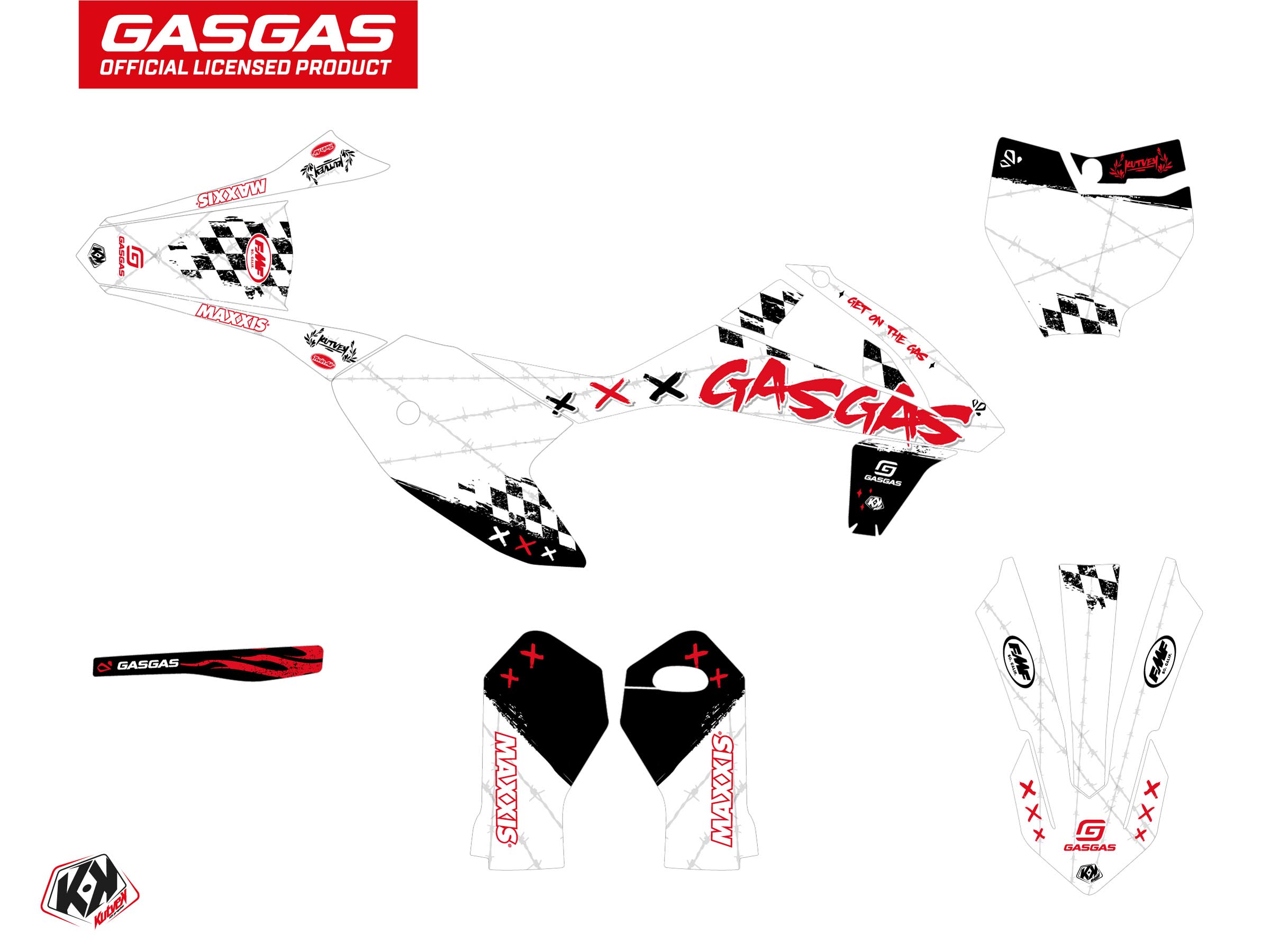 KIT DÉCO MOTOCROSS KARTEL GASGAS MC-E 5 BLANC