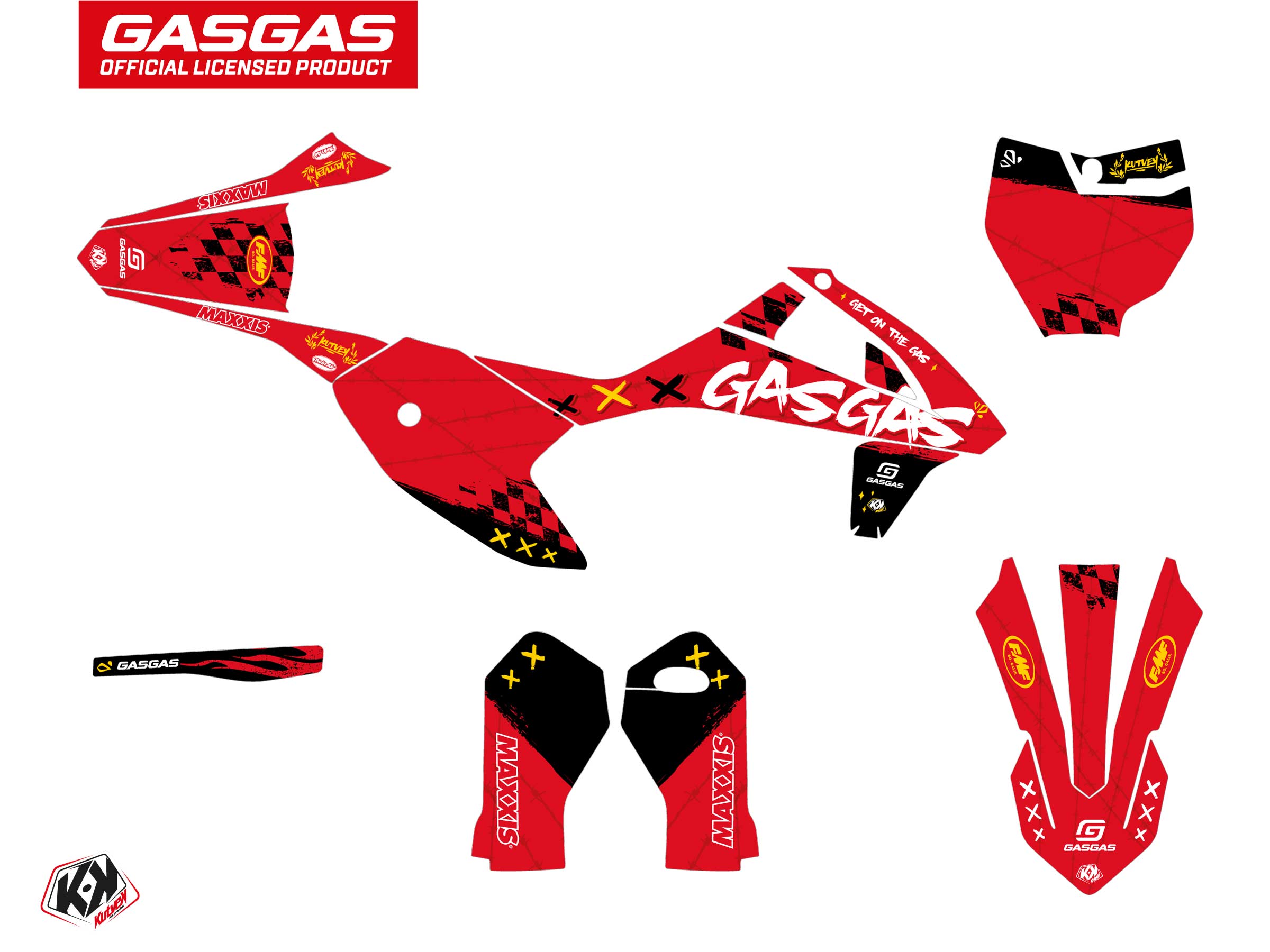 KIT DÉCO MOTOCROSS KARTEL GASGAS MC-E 5 ROUGE