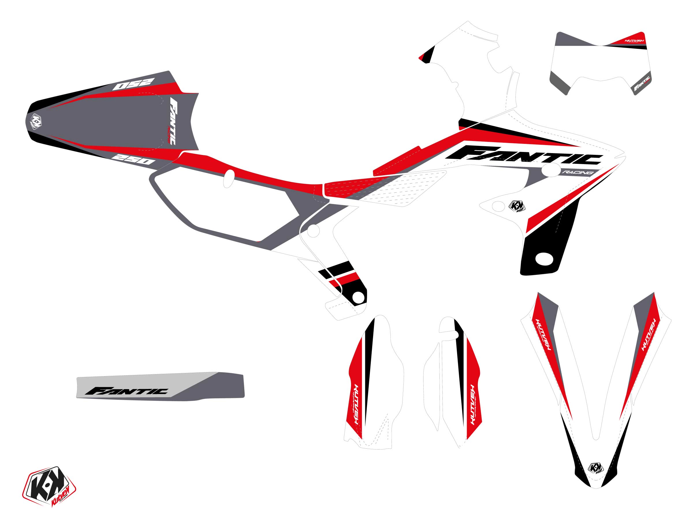 Fantic Xef 250 Dirt Bike Mantova Graphic Kit Black